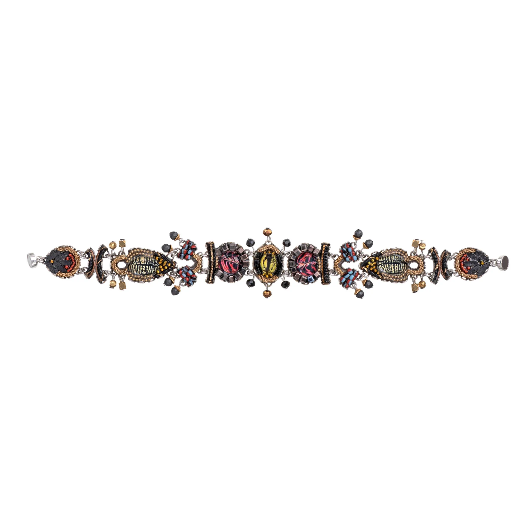 Black Beaded Bracelet Tiger Eye Set, Amina