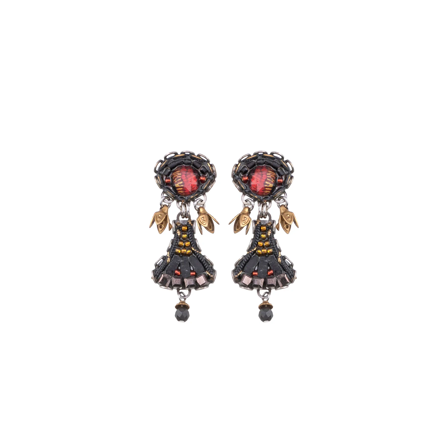 Black Casual  Earrings Tiger Eye Set, Soteria