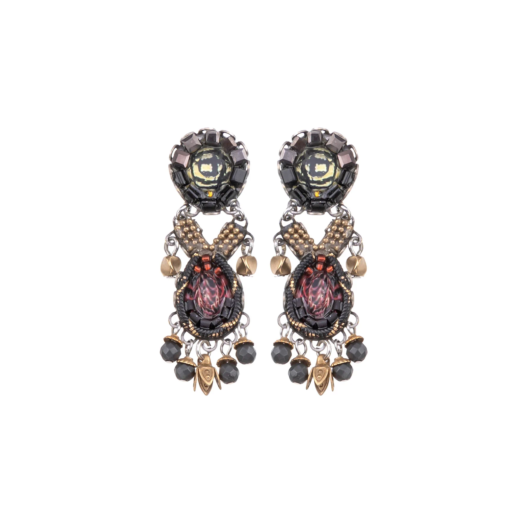 Black Stylish Earrings Tiger Eye Set, Ulysses