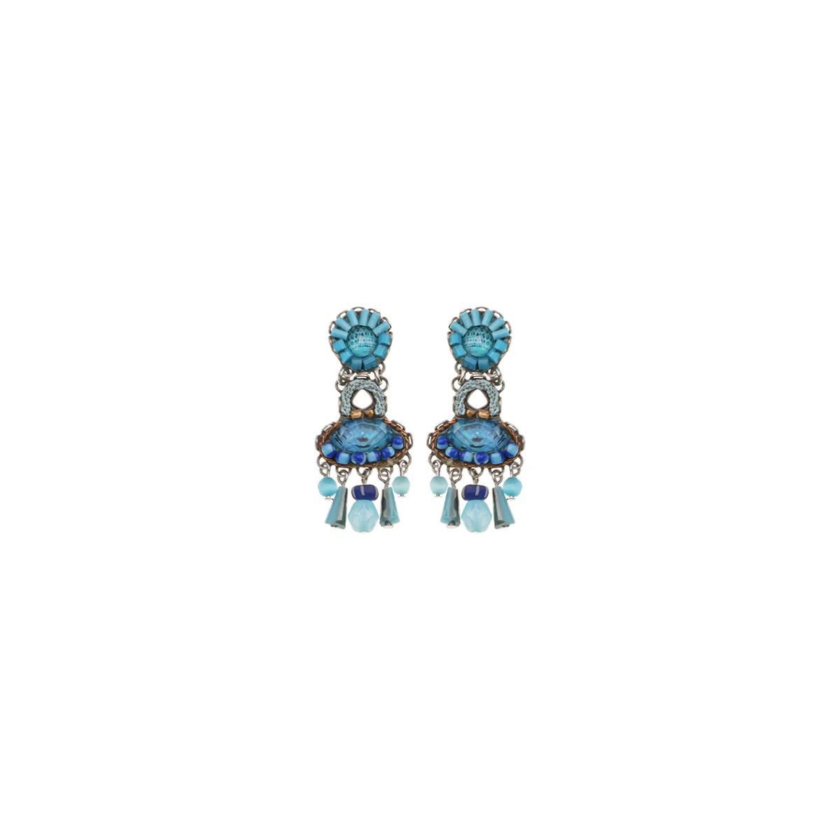 Blue Bayou Set, Blue Beaded Earrings, Horizon