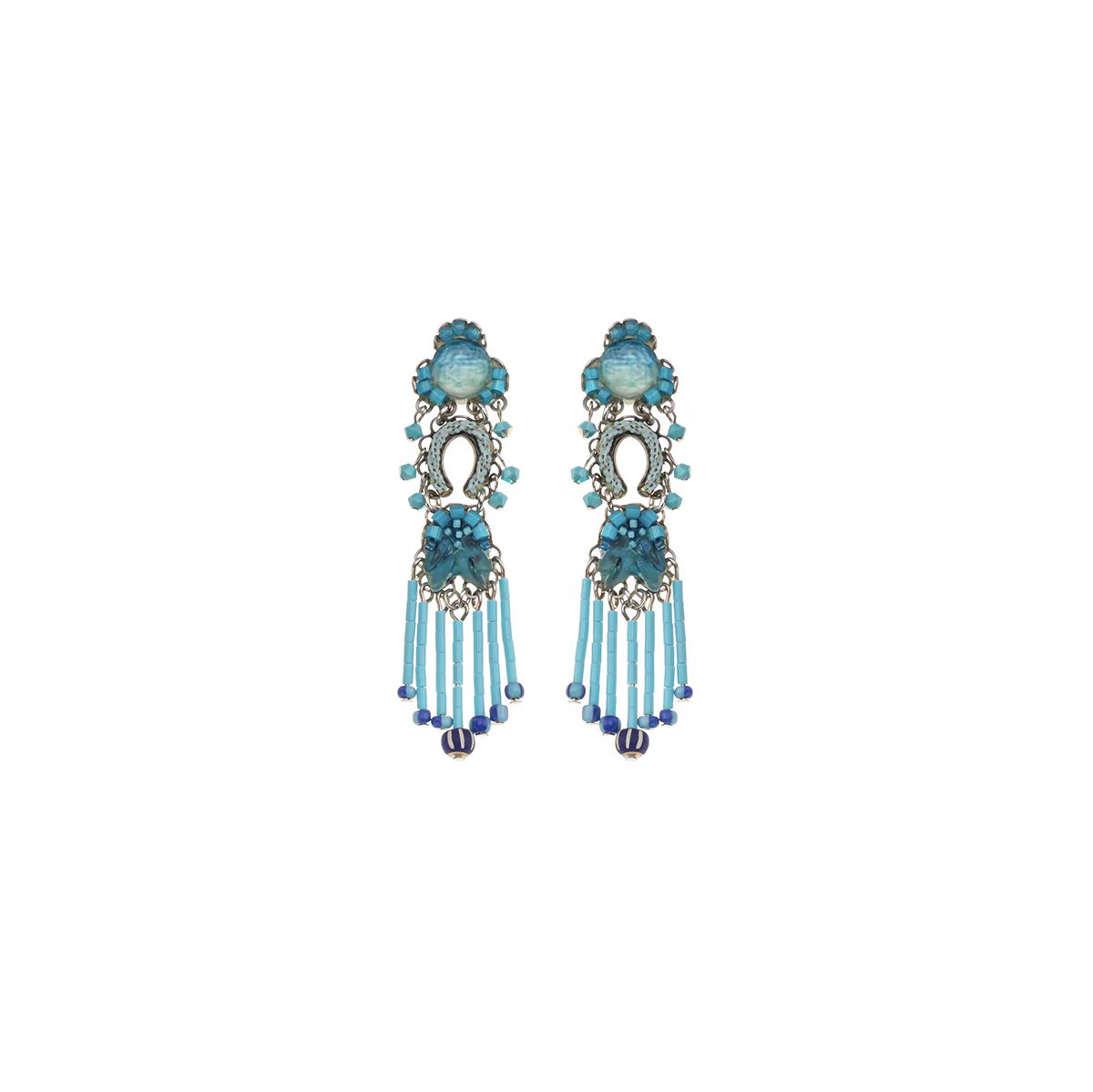 Blue Bayou Set, Blue Boho Earrings, Aquamarin