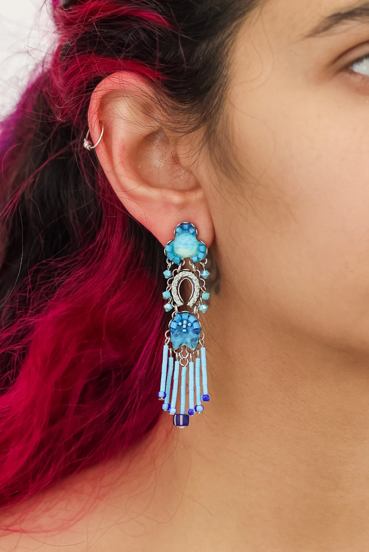 Blue Bayou Set, Blue Boho Earrings, Aquamarin - Image 2