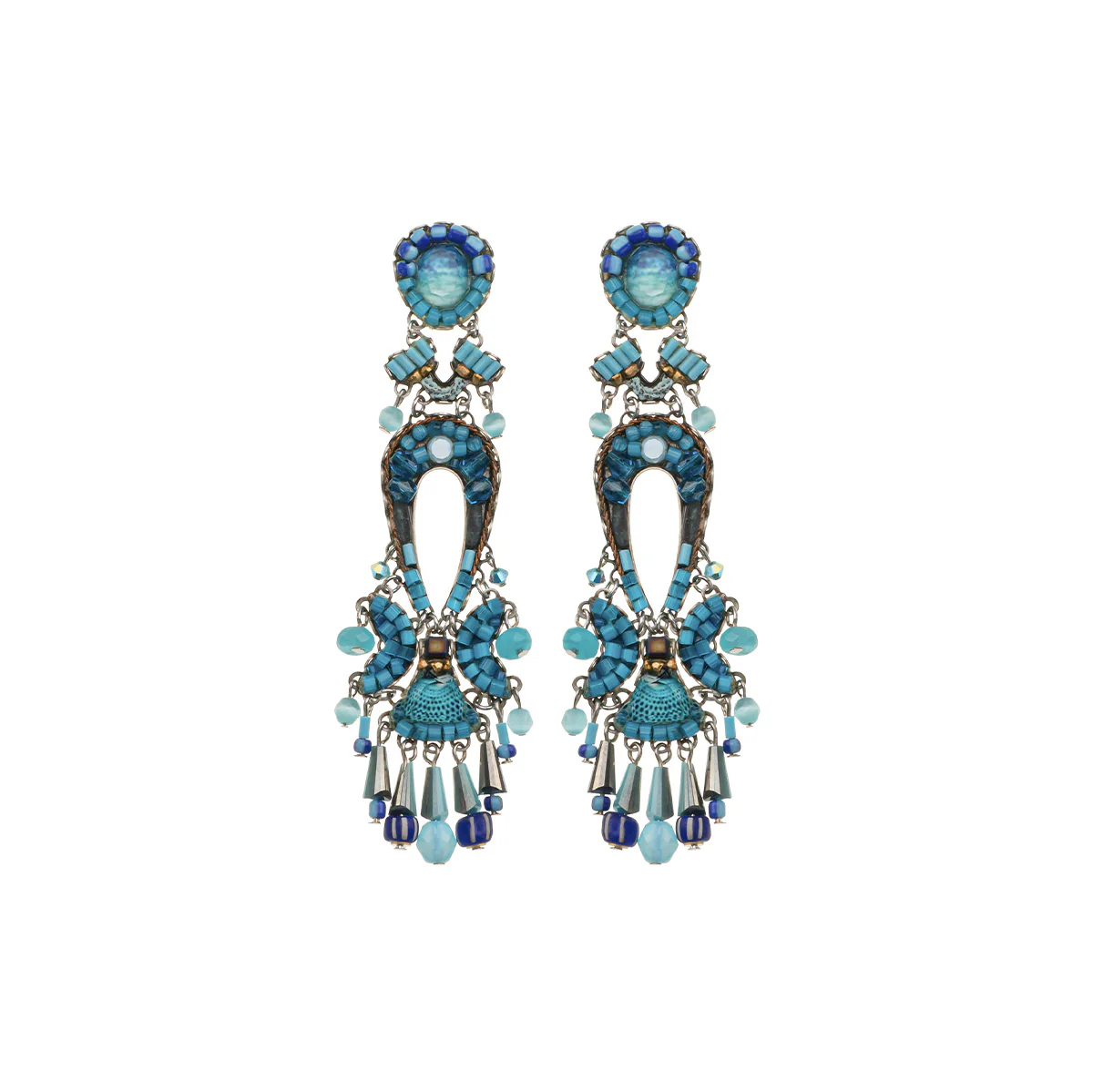 Blue Bayou Set, Blue Long Elegant Earrings, Turquoise