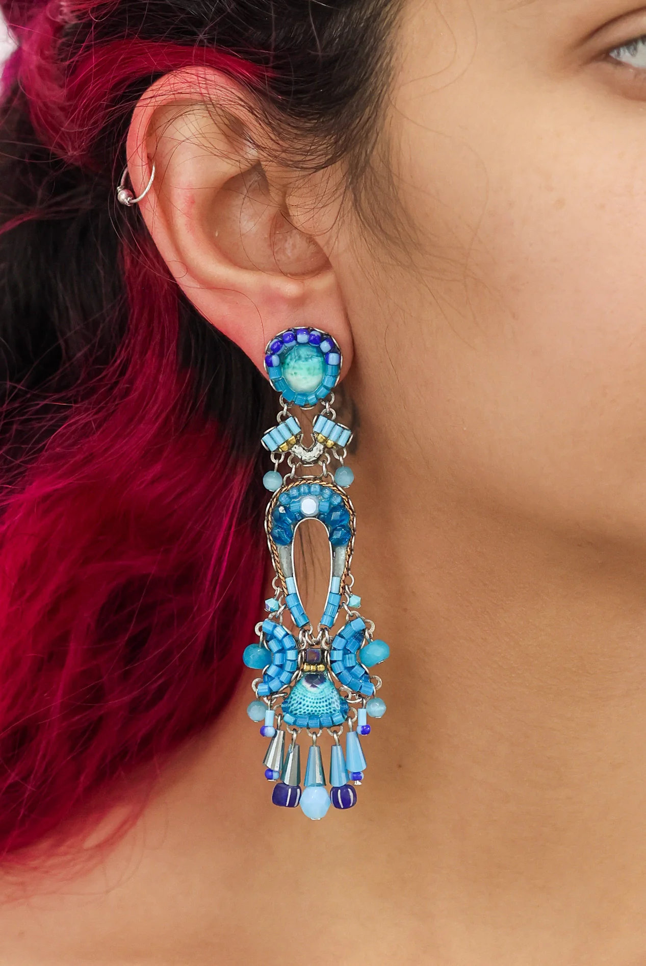 Blue Bayou Set, Blue Long Elegant Earrings, Turquoise - Image 2