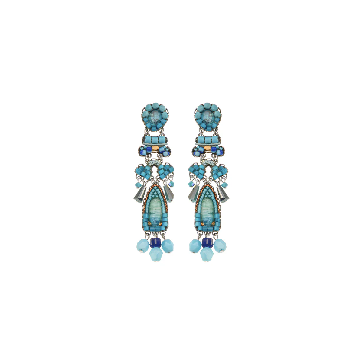 Blue Bayou Set, Long Blue Earrings, Capri