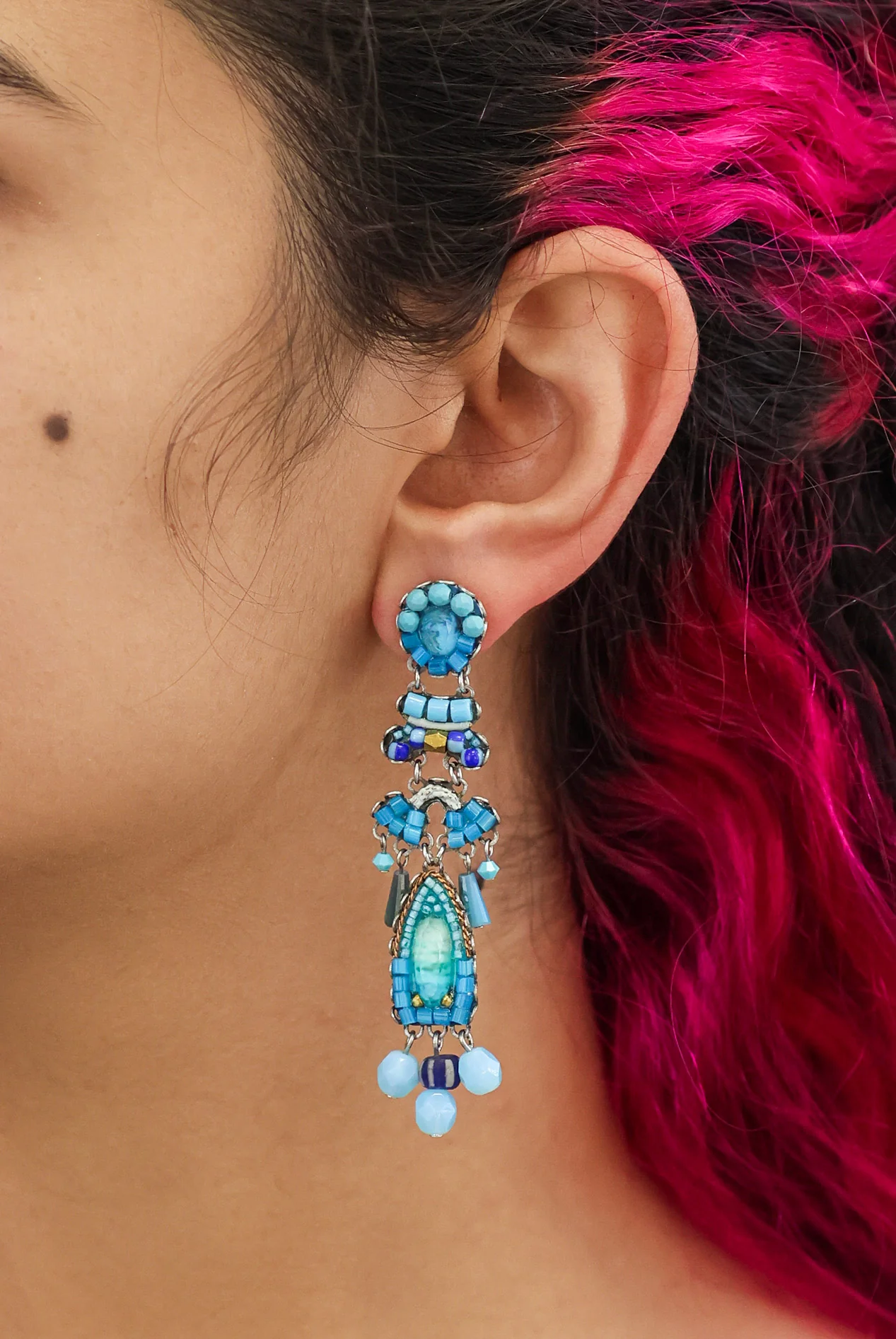 Blue Bayou Set, Long Blue Earrings, Capri - Image 2