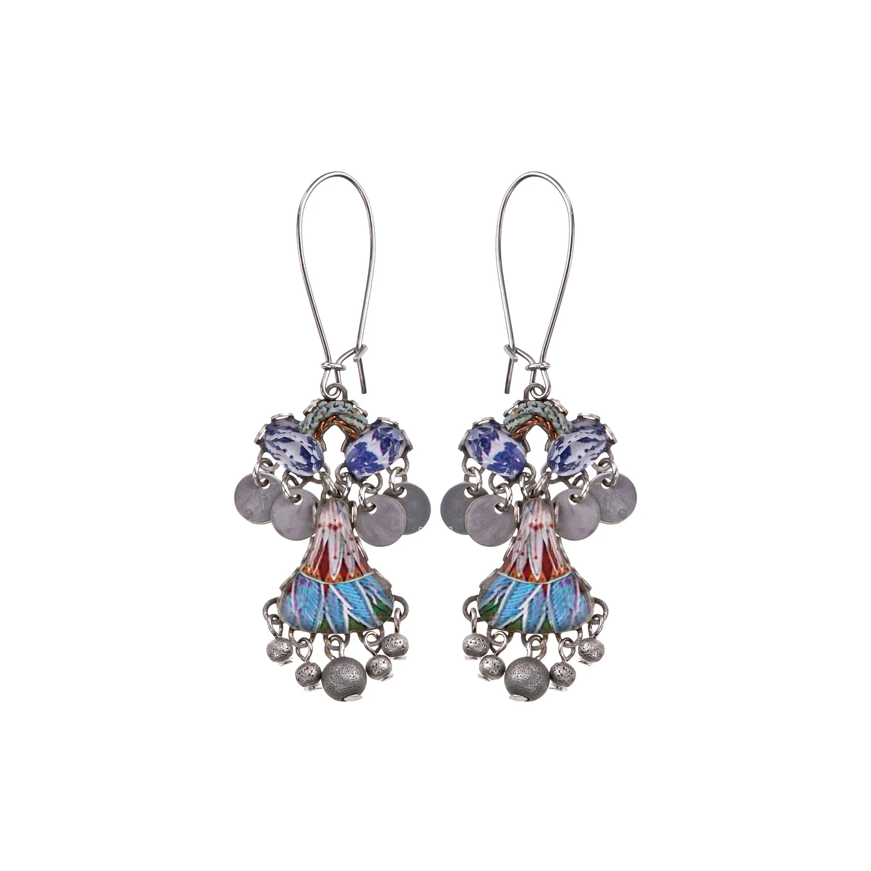 Blue Dangling Earrings Serene Sunrise Set, Ruma