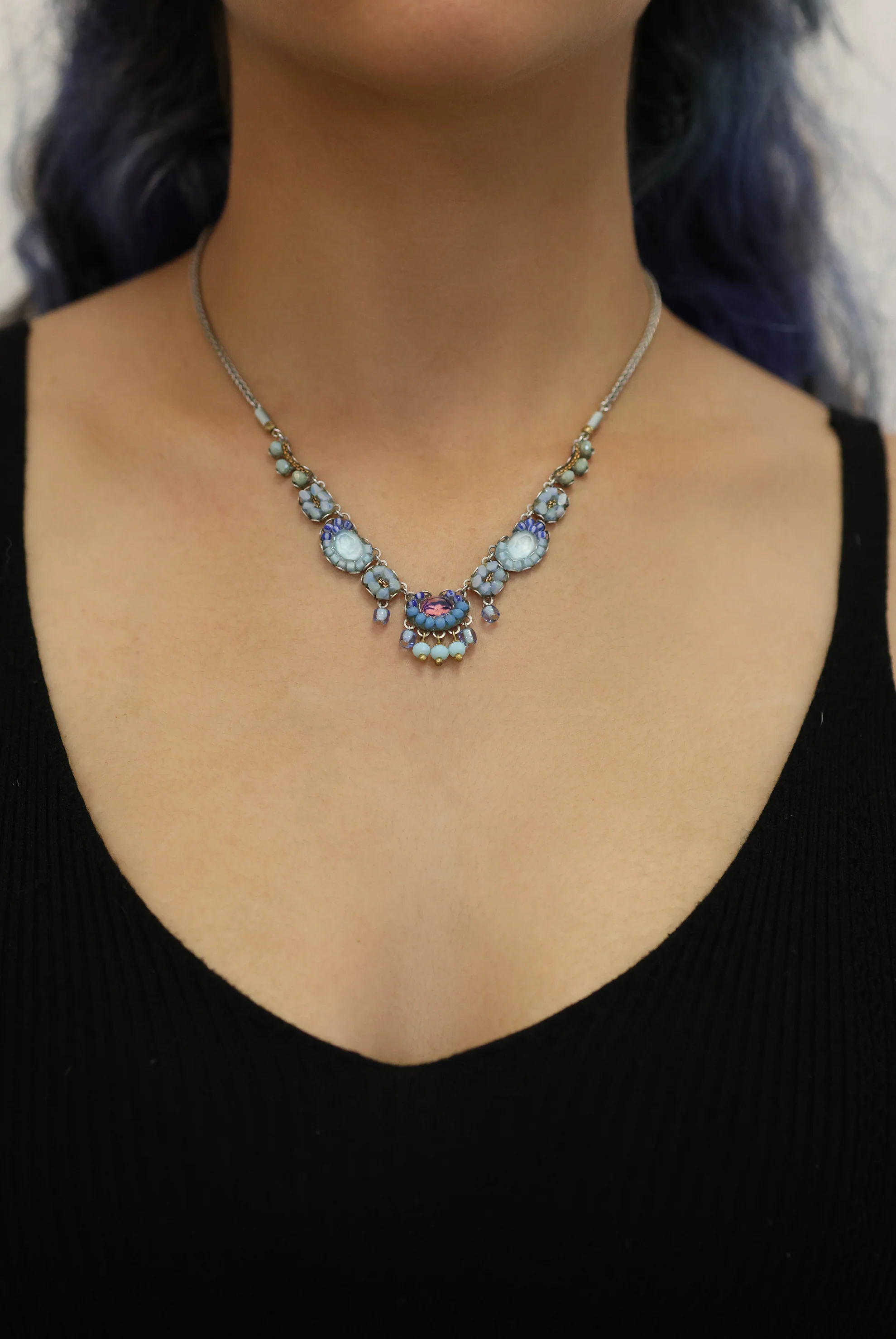 Blue Delicate Necklace Blue Bird Set, Owl - Image 2