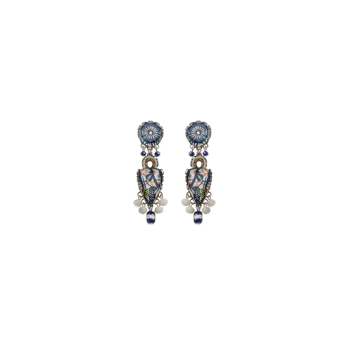 Blue Domes Set, Casual Glass Earrings, Apollo