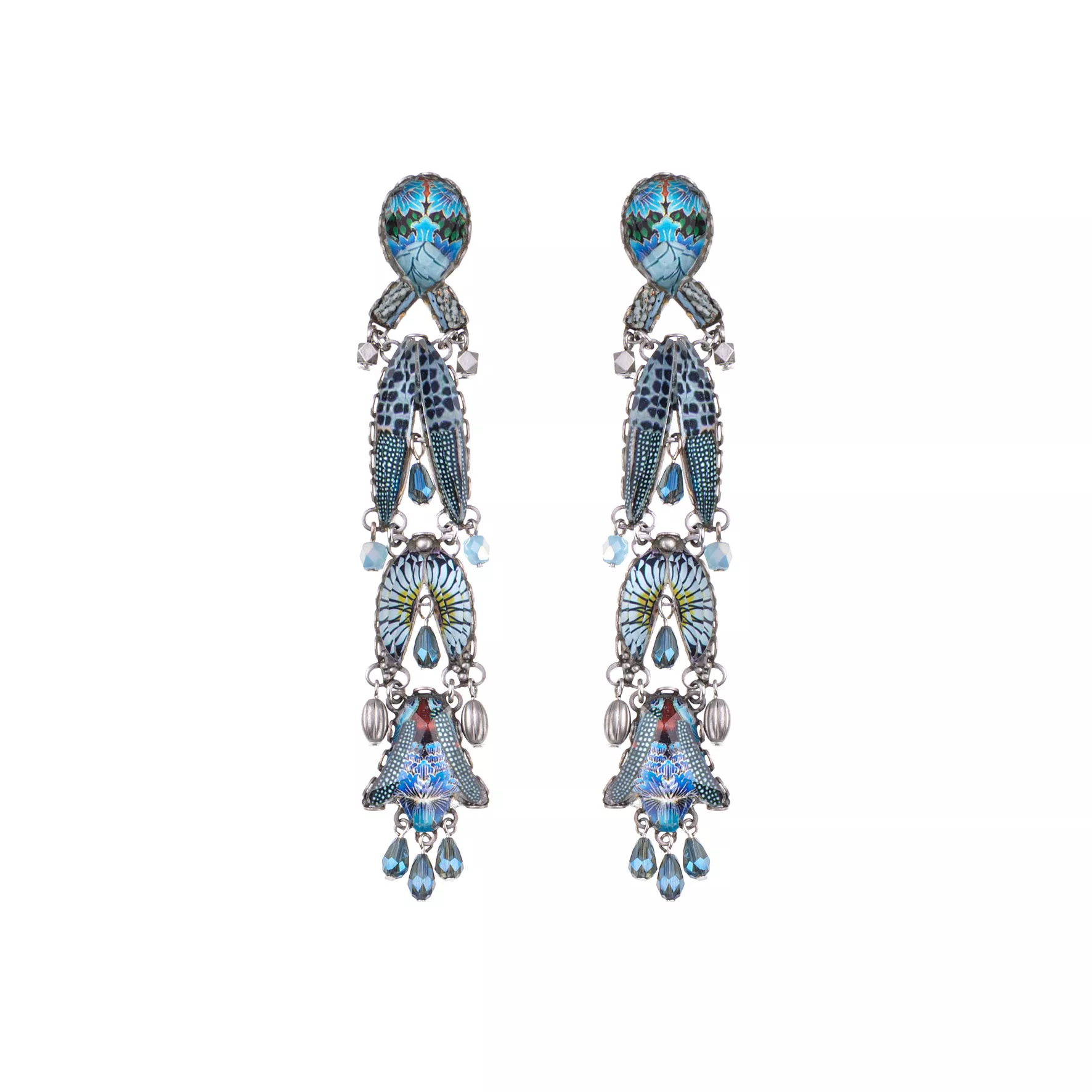 Blue Long Earrings Deep Sea Set, Marina
