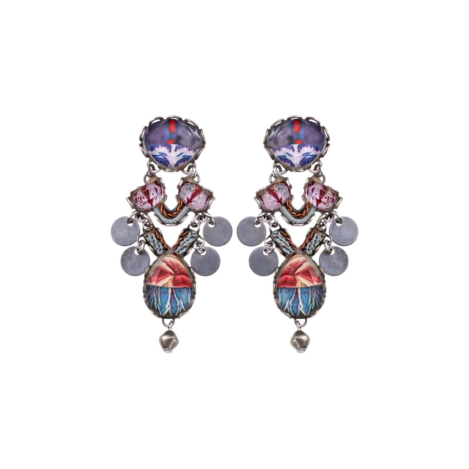 Blue Playful Earrings Serene Sunrise Set, Anika