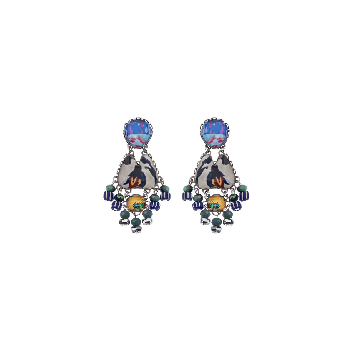 Candy Twist Set, Glass Earrings,Marshmallow
