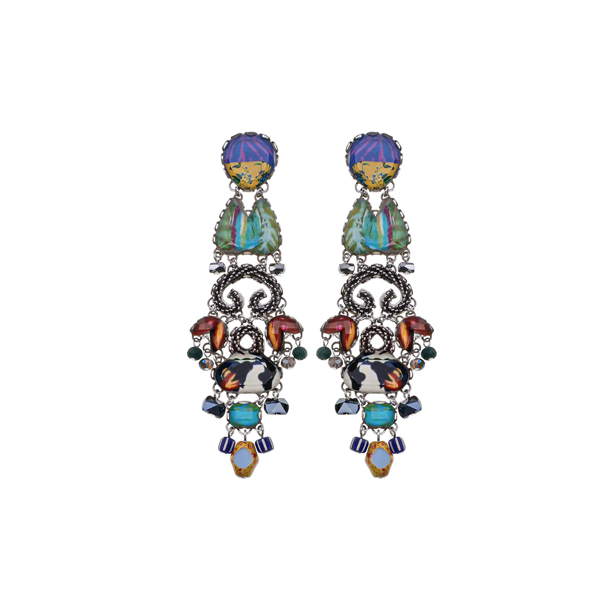 Candy Twist Set, Long Bohemian Earrings, Taffy
