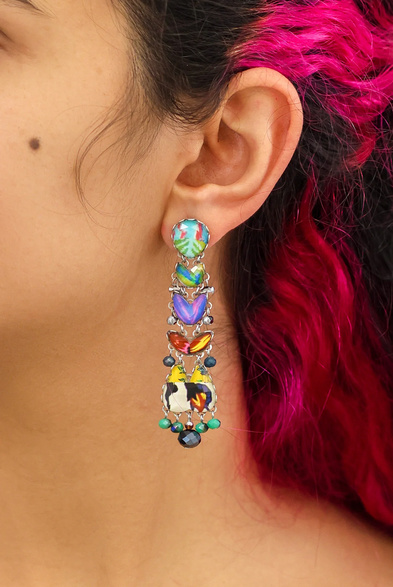 Candy Twist Set, Long Colorful Earrings, Bonbon - Image 2