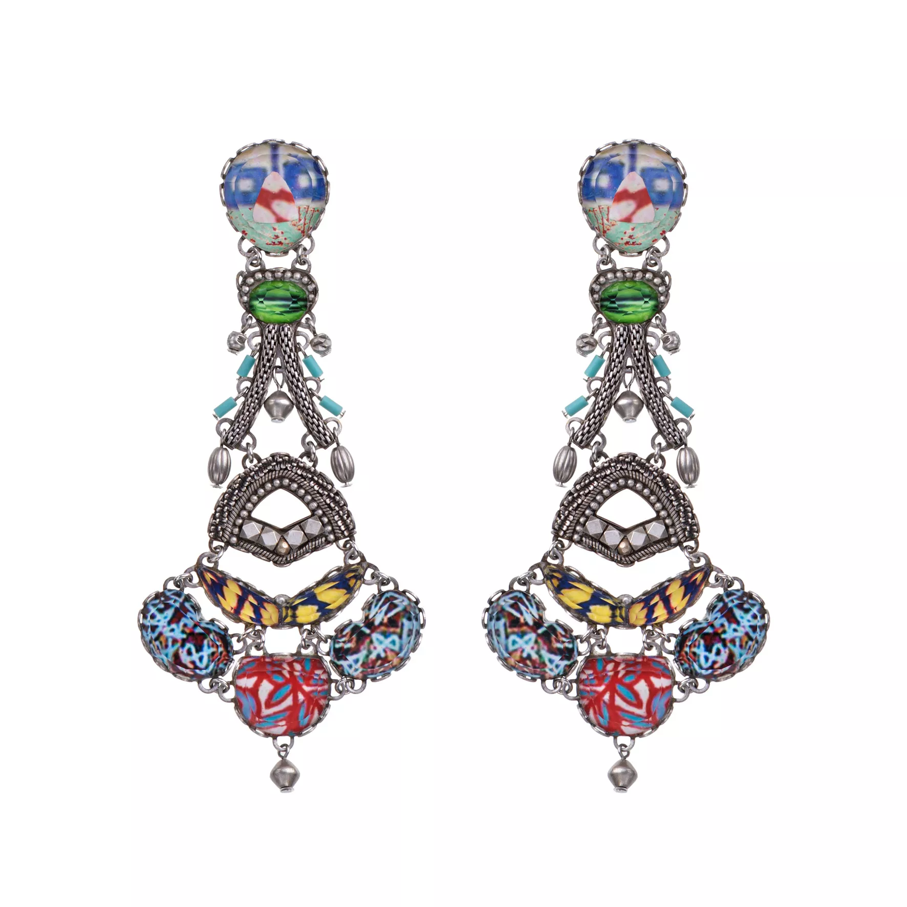 Colorful Long Earrings Carnival Set, Jolly