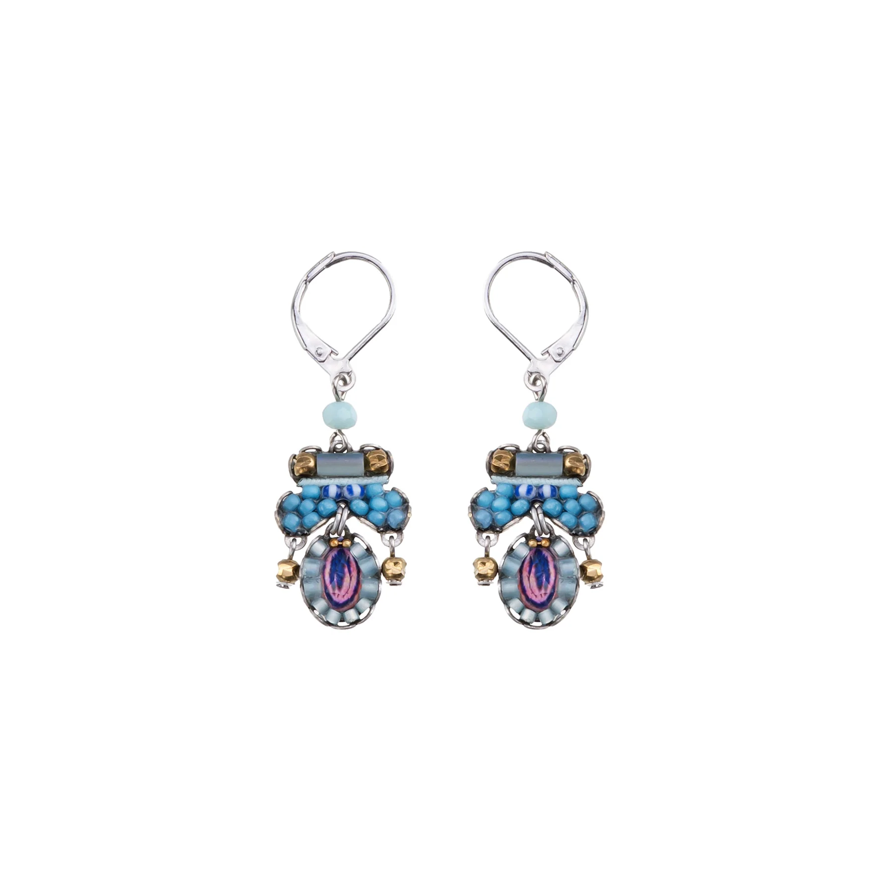 Dangling Earrings Blue Bird Set, Peacock
