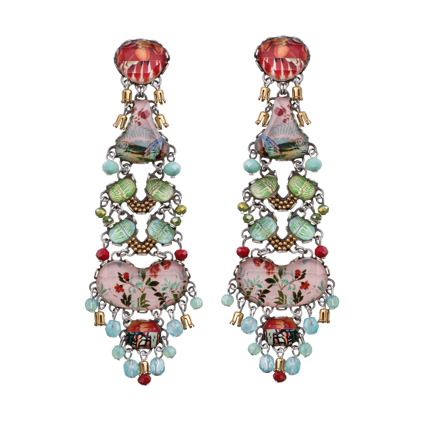 Elegant Earrings Flower Garden   Set, Dahlia