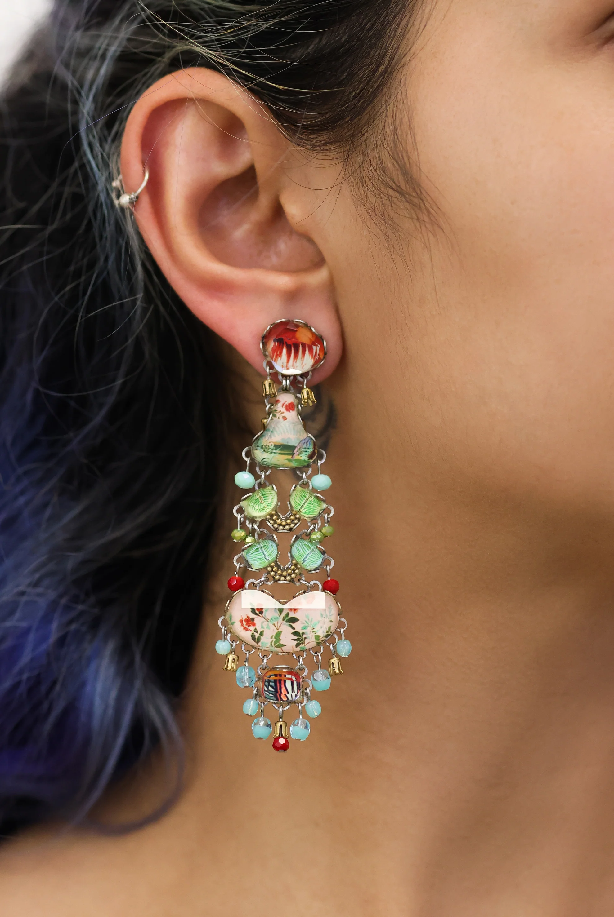 Elegant Earrings Flower Garden   Set, Dahlia - Image 2