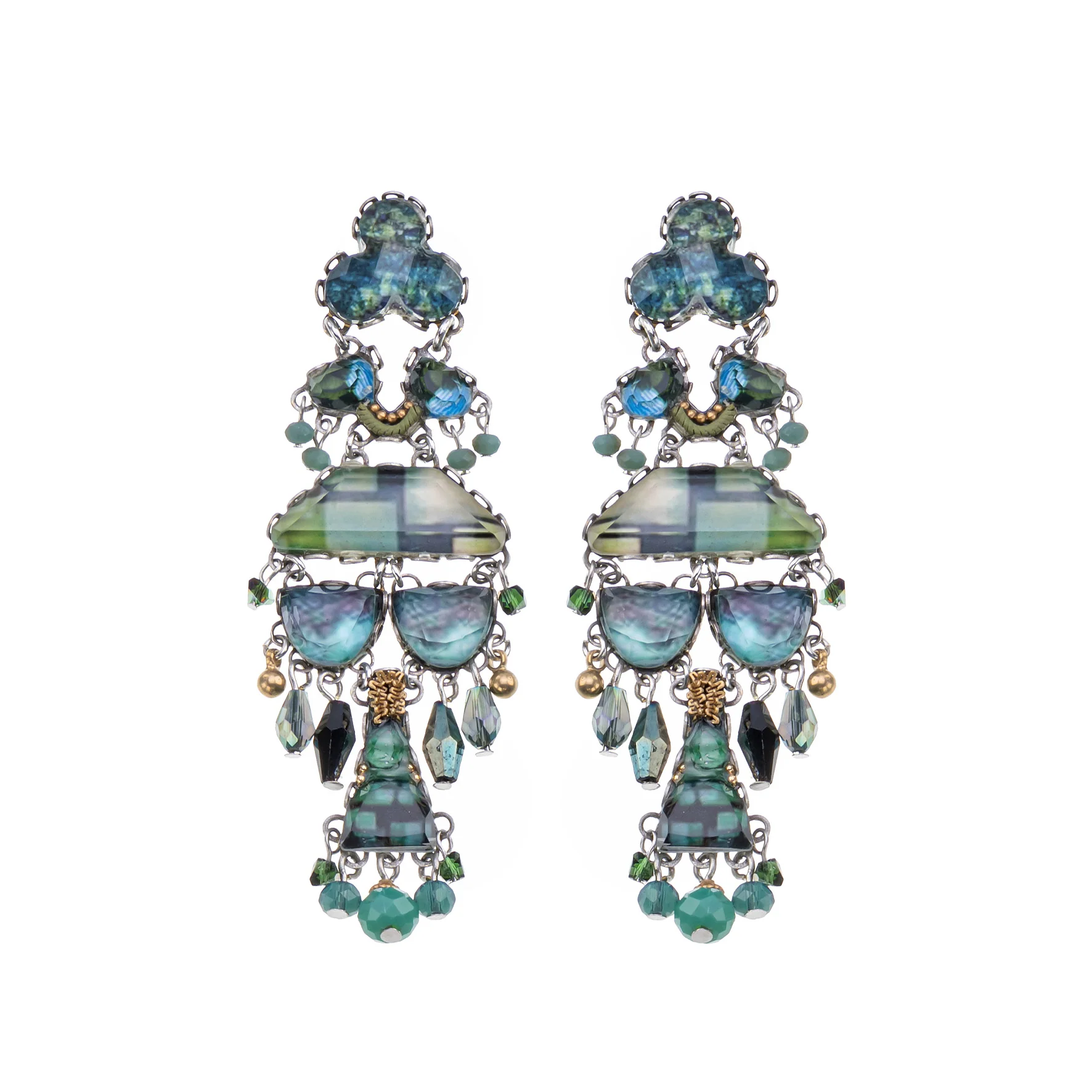 Emerald Reflection Set, Mossira Earrings