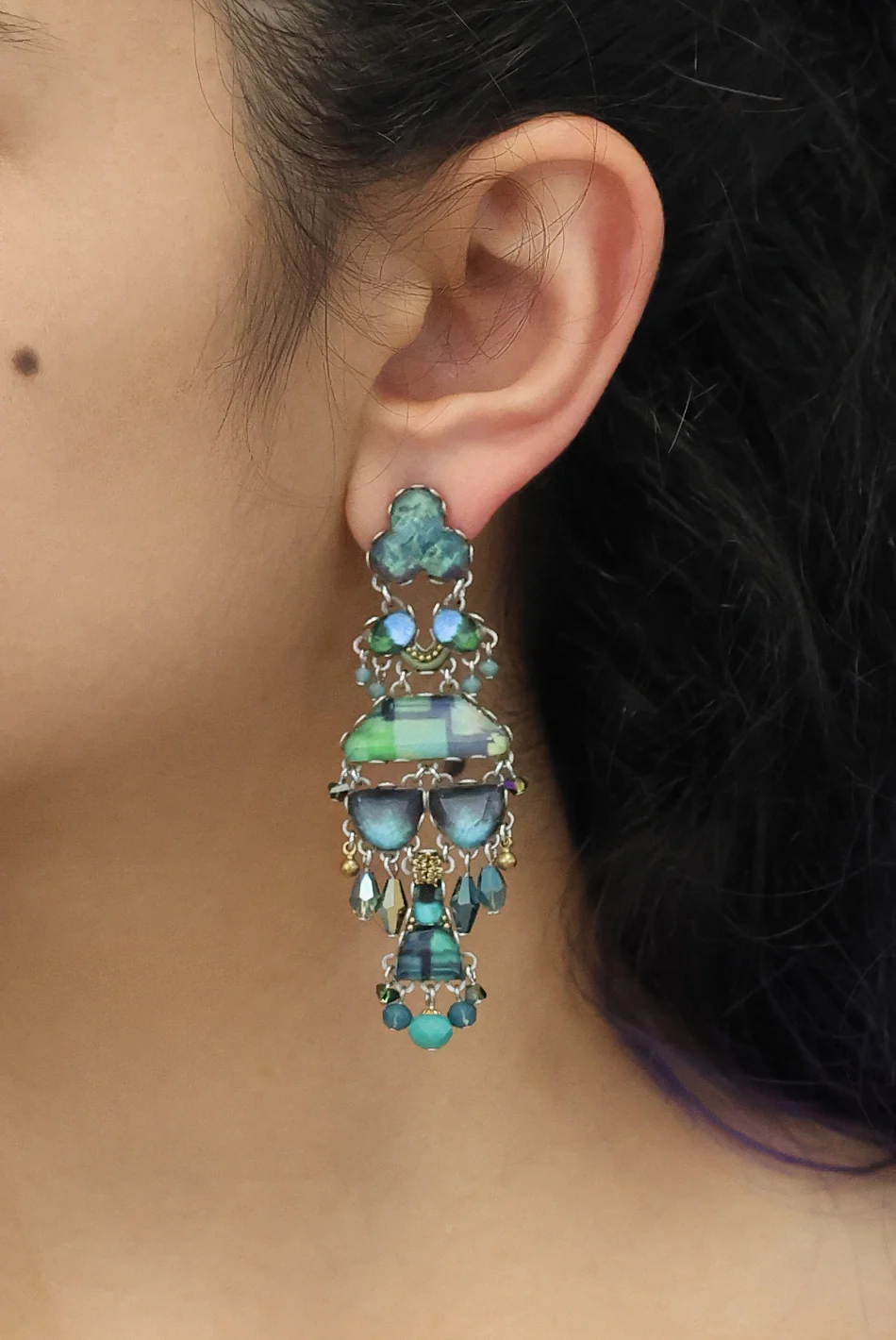 Emerald Reflection Set, Mossira Earrings - Image 2