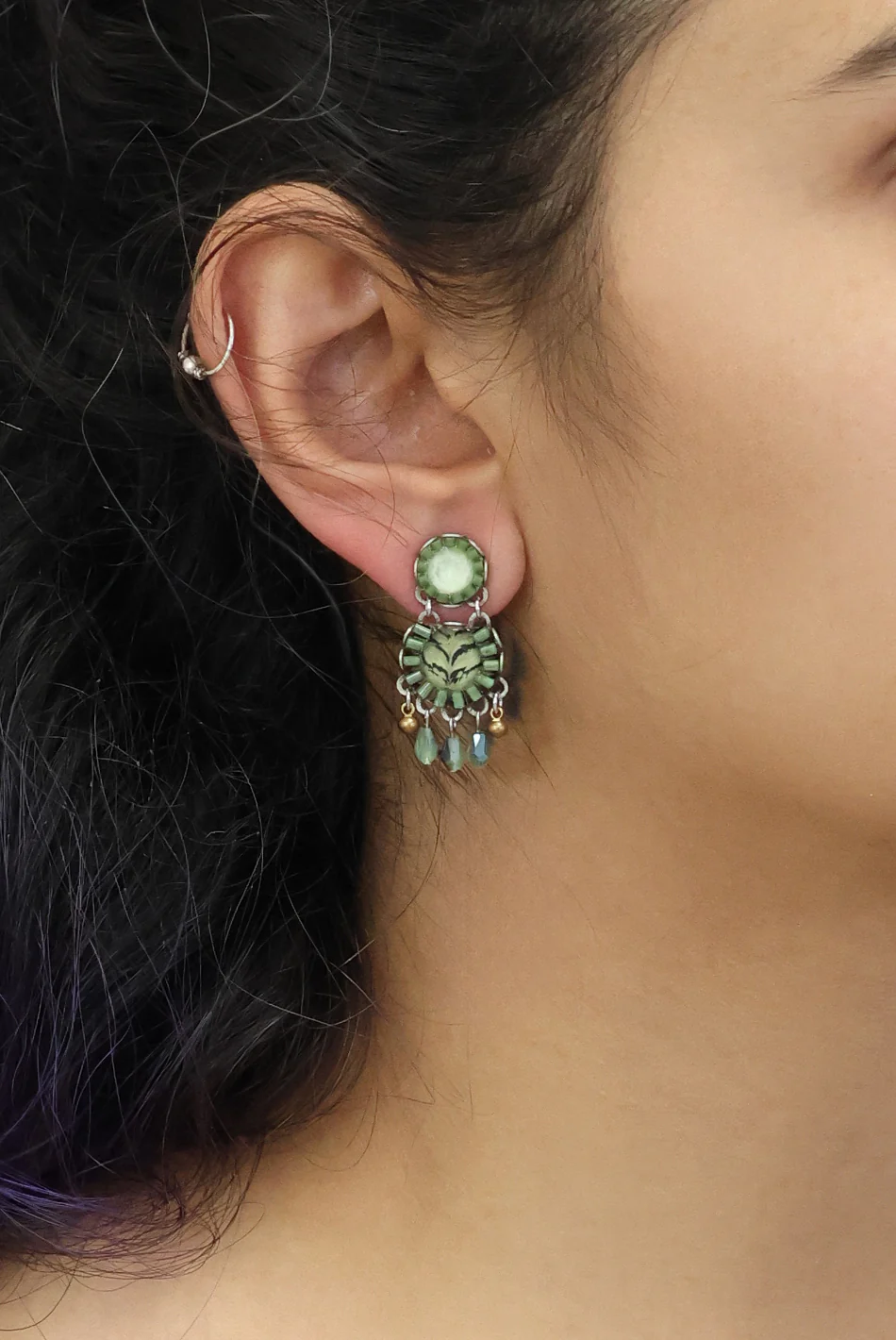 Eucalyptus Set, Florin Earrings - Image 2