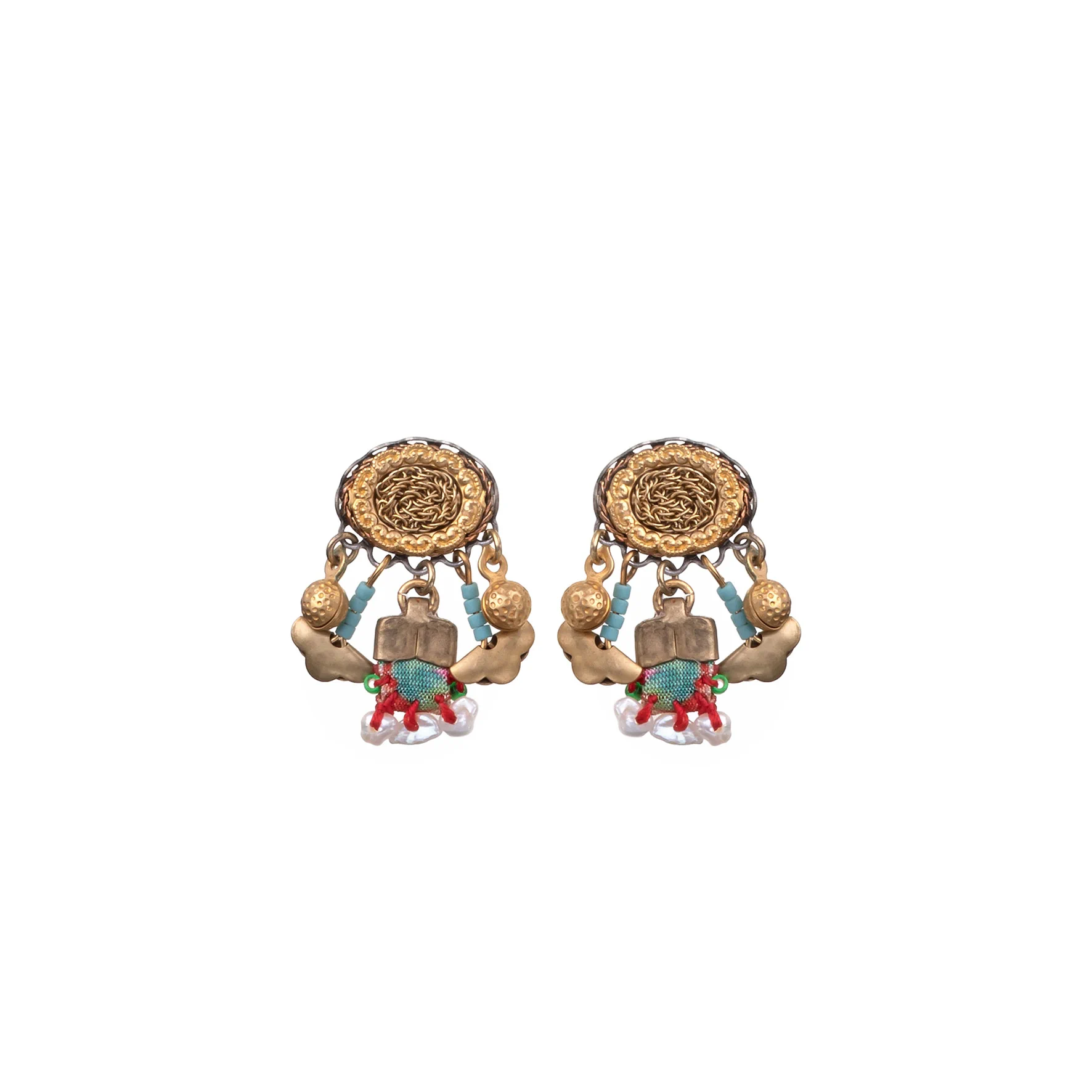 Gold Bohemian Earrings Queen of Sheba Set, Seraphina