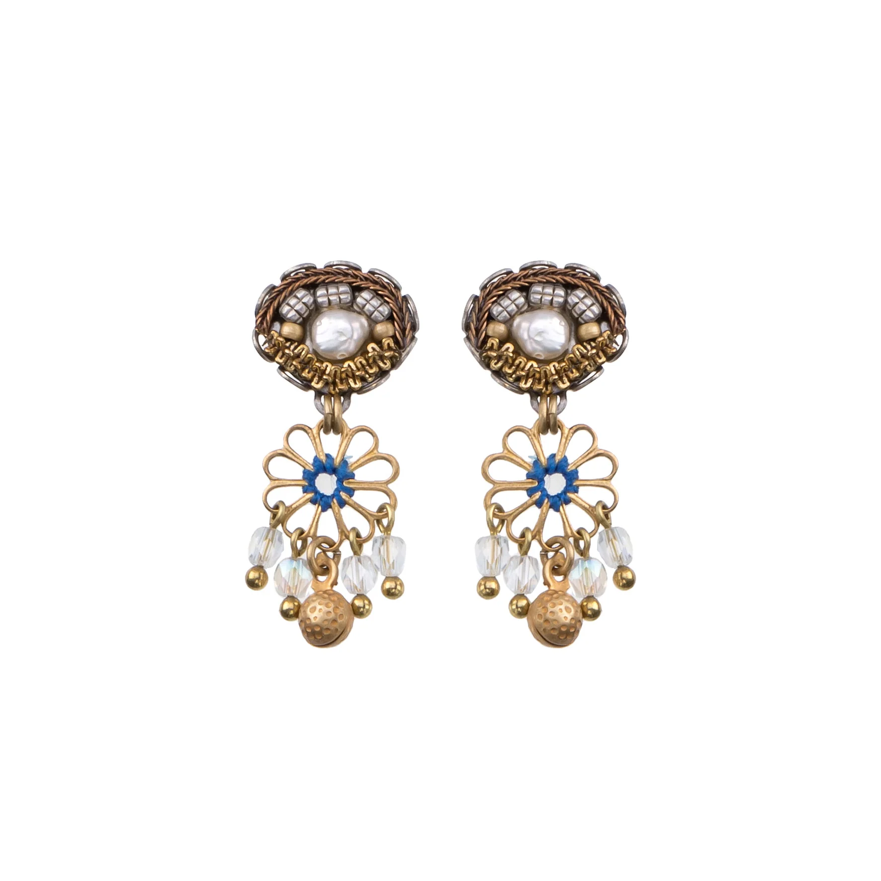 Gold Flower Earrings Gold Totem Set, Althea
