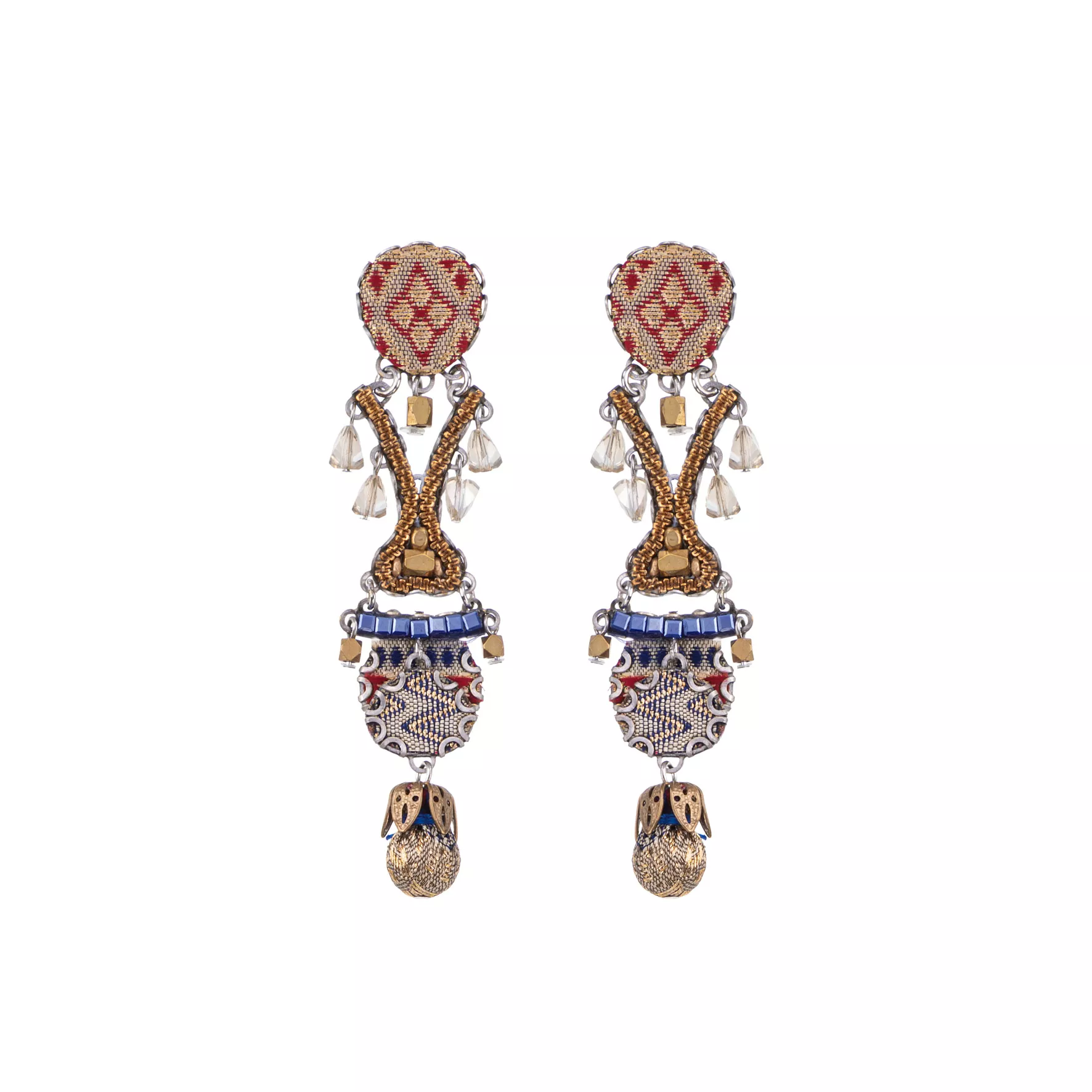 Gold Long Earrings Royal Gold Set, Zarifa