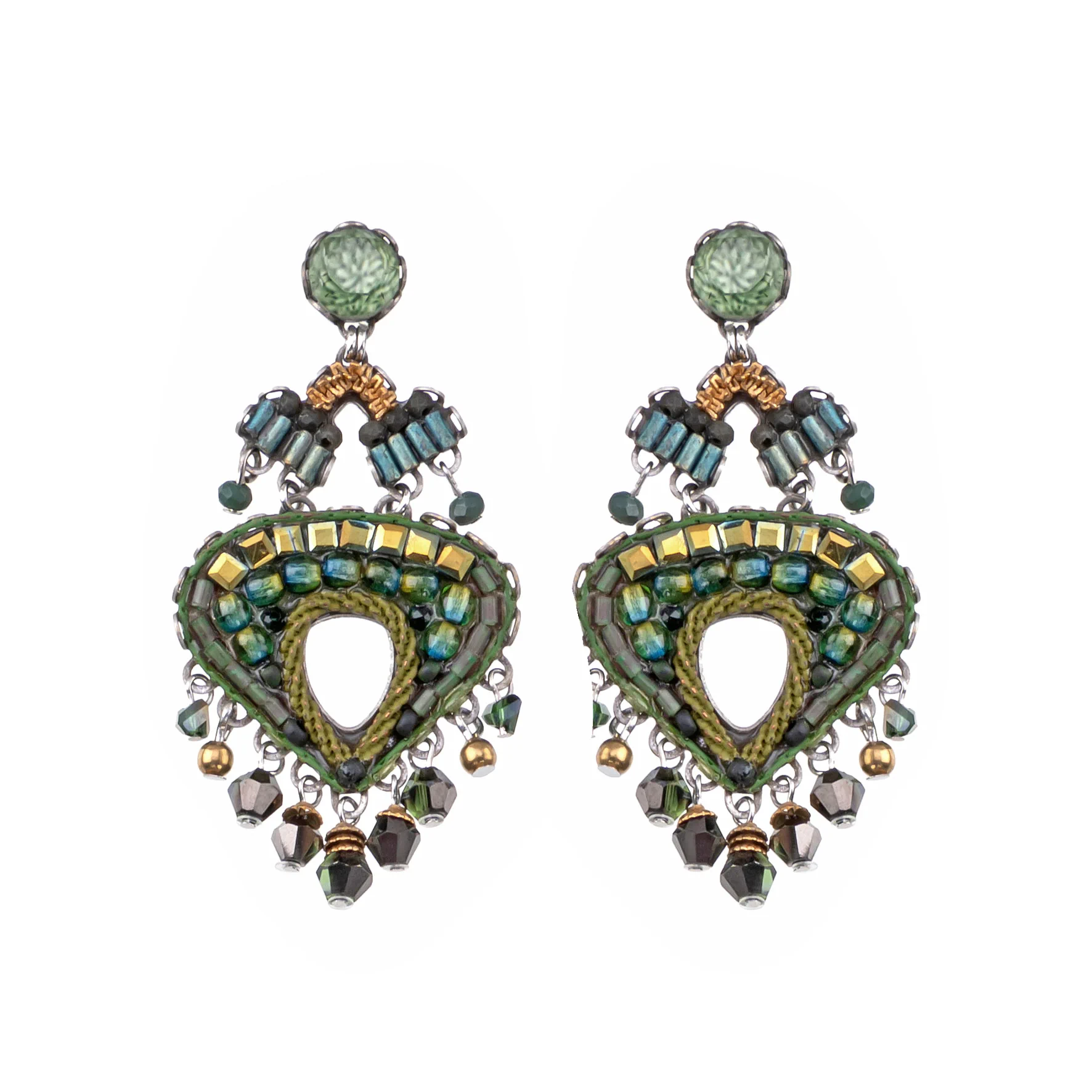 Green Bold Earrings Viridian Mood Set, Placida