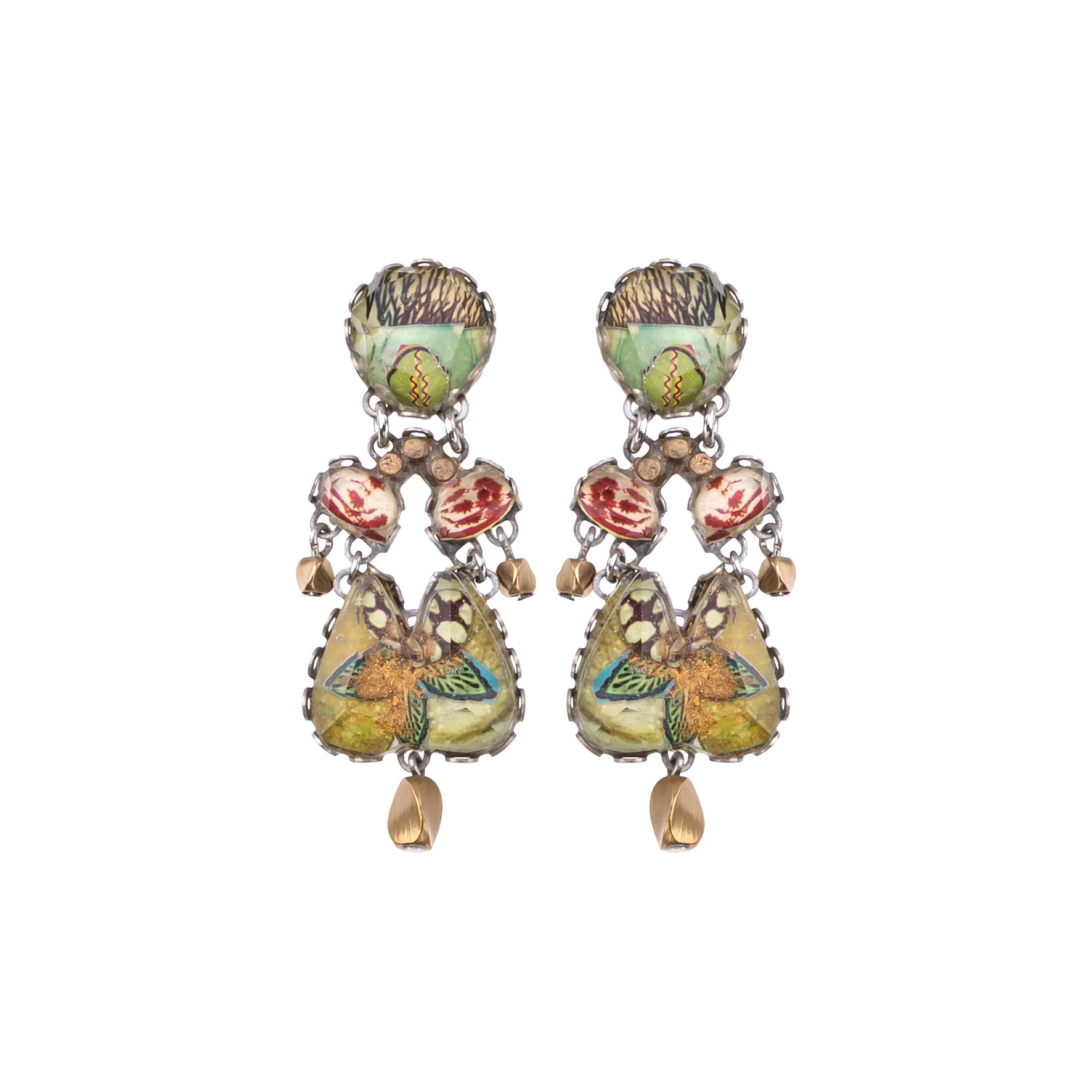 Green Casual Earrings Dusk Set, Eira