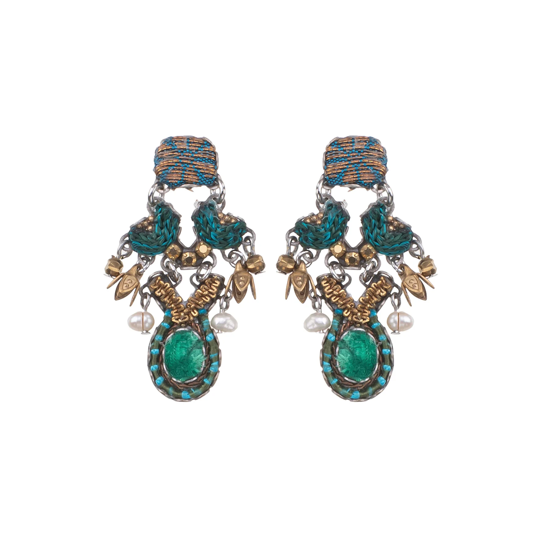 Green Chic Earrings Royal Velvet Set, Solvi