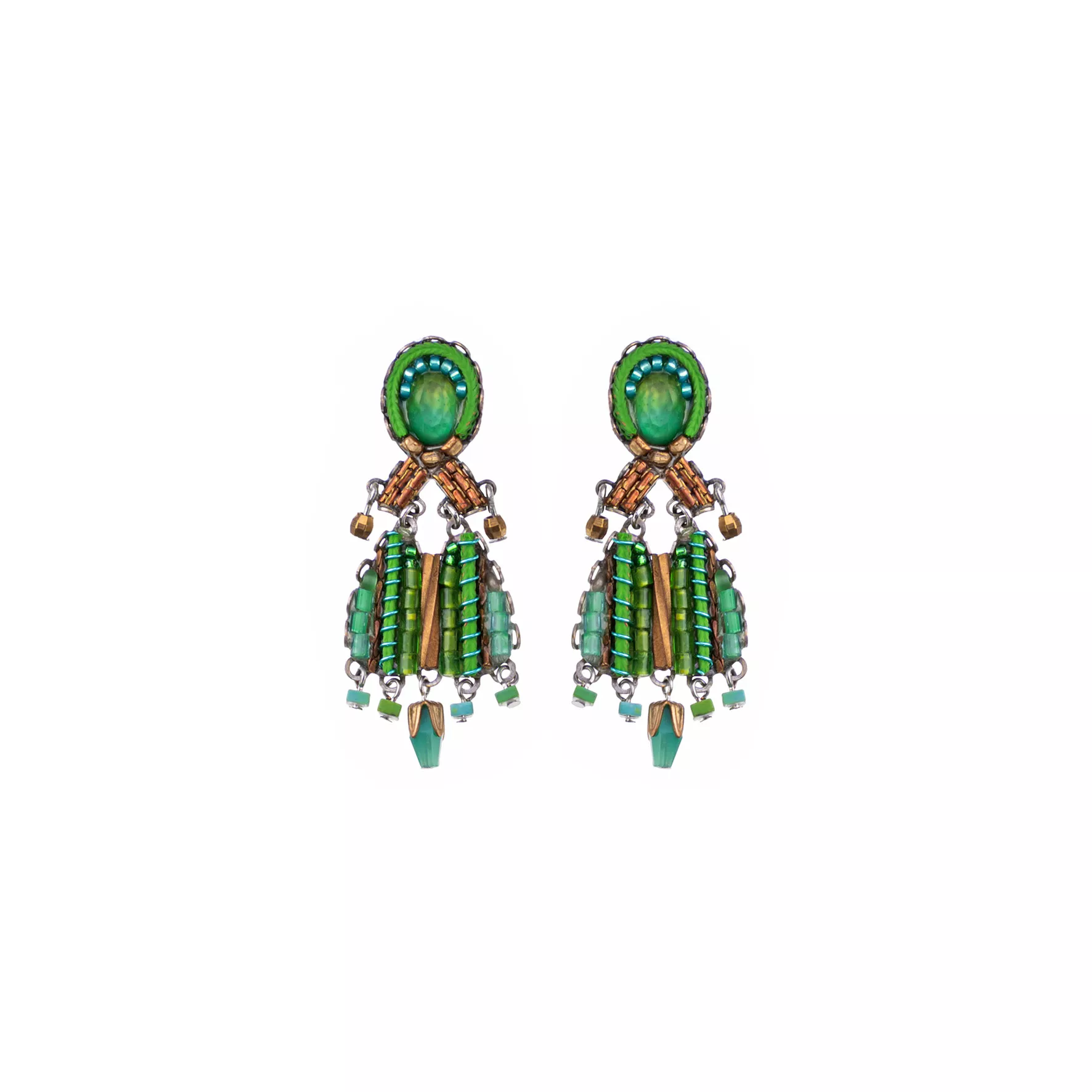 Green Earrings Grassland Set, Zia