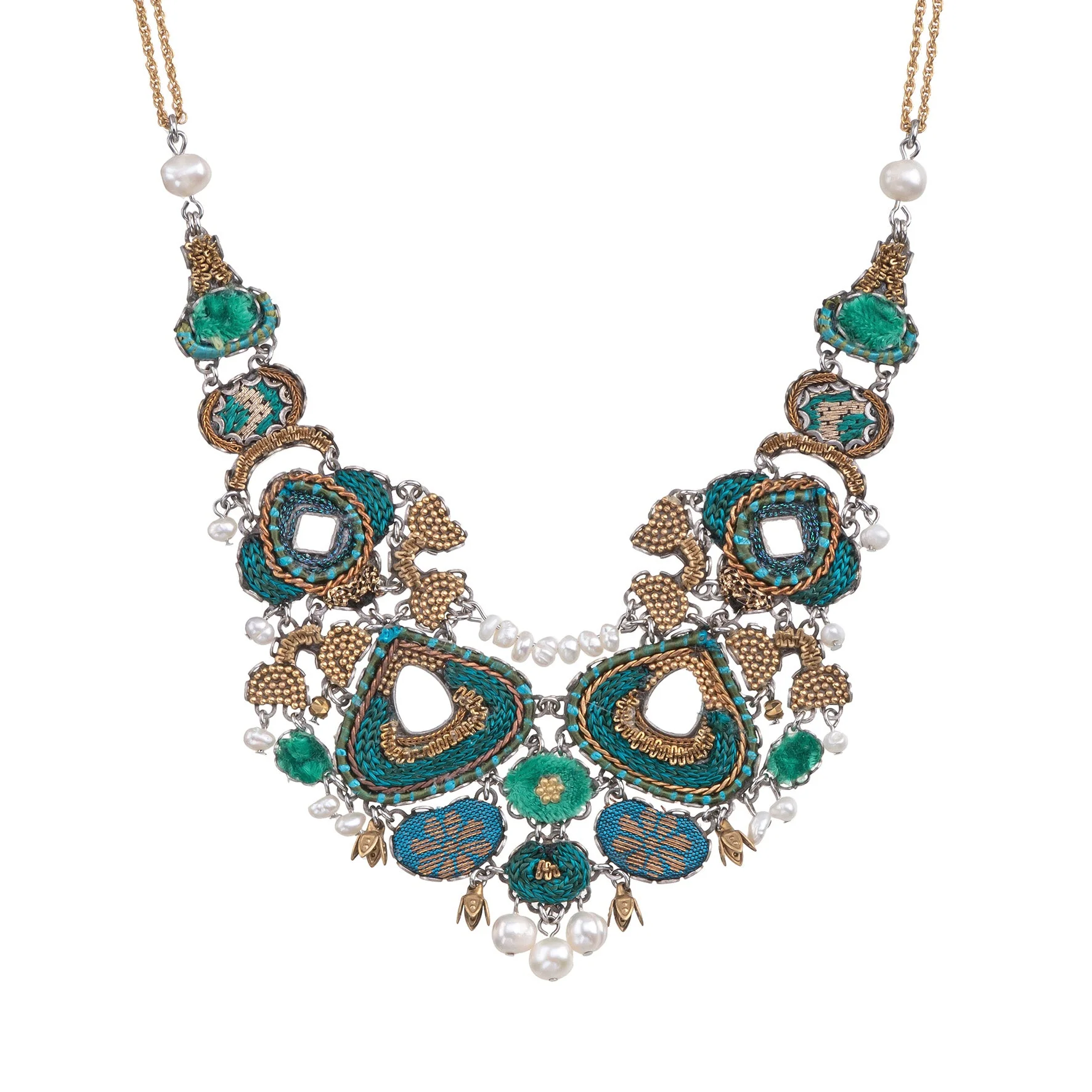 Green Festive Necklaces Royal Velvet Set, Lmara