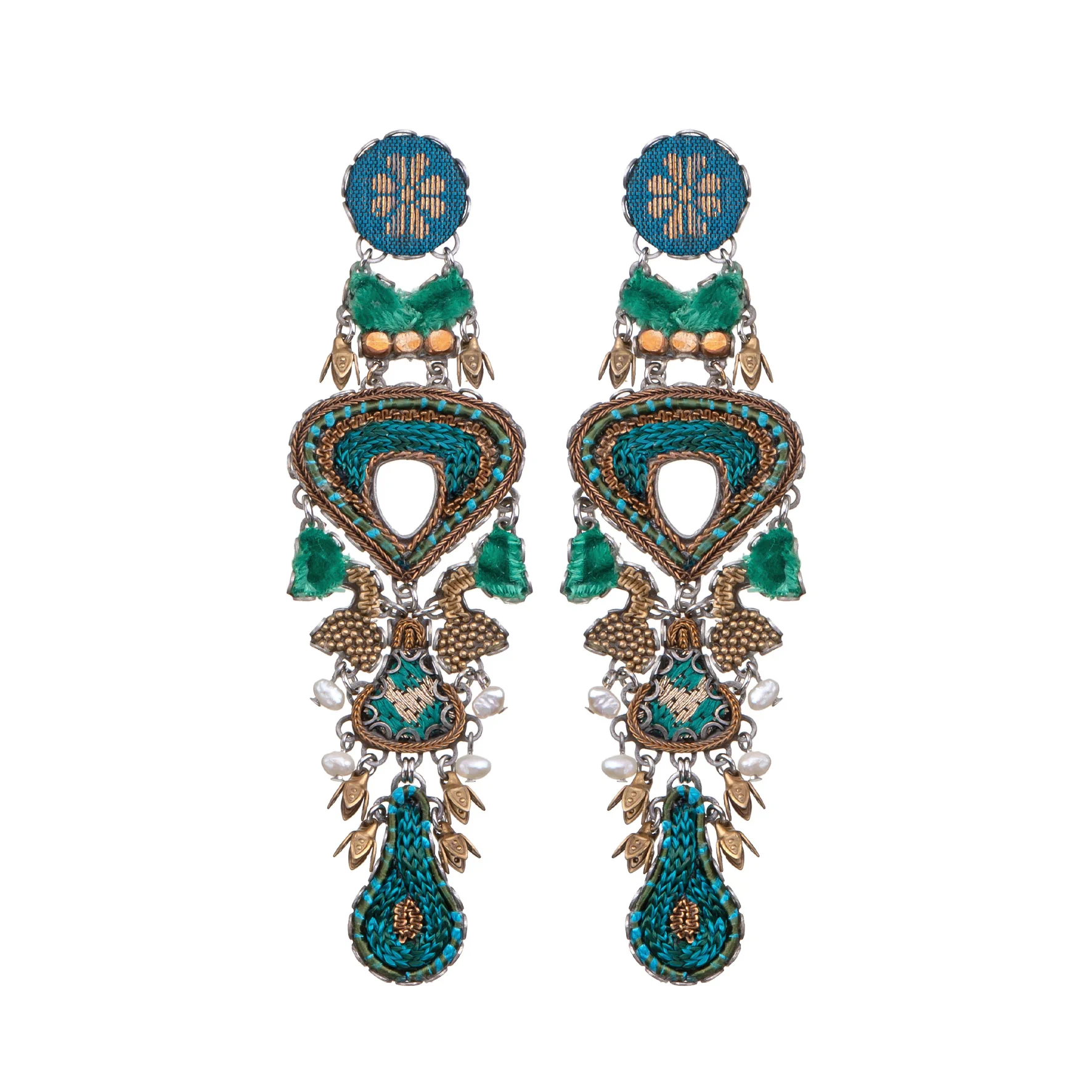 Green Glamorous Earrings Royal Velvet Set, Wynne