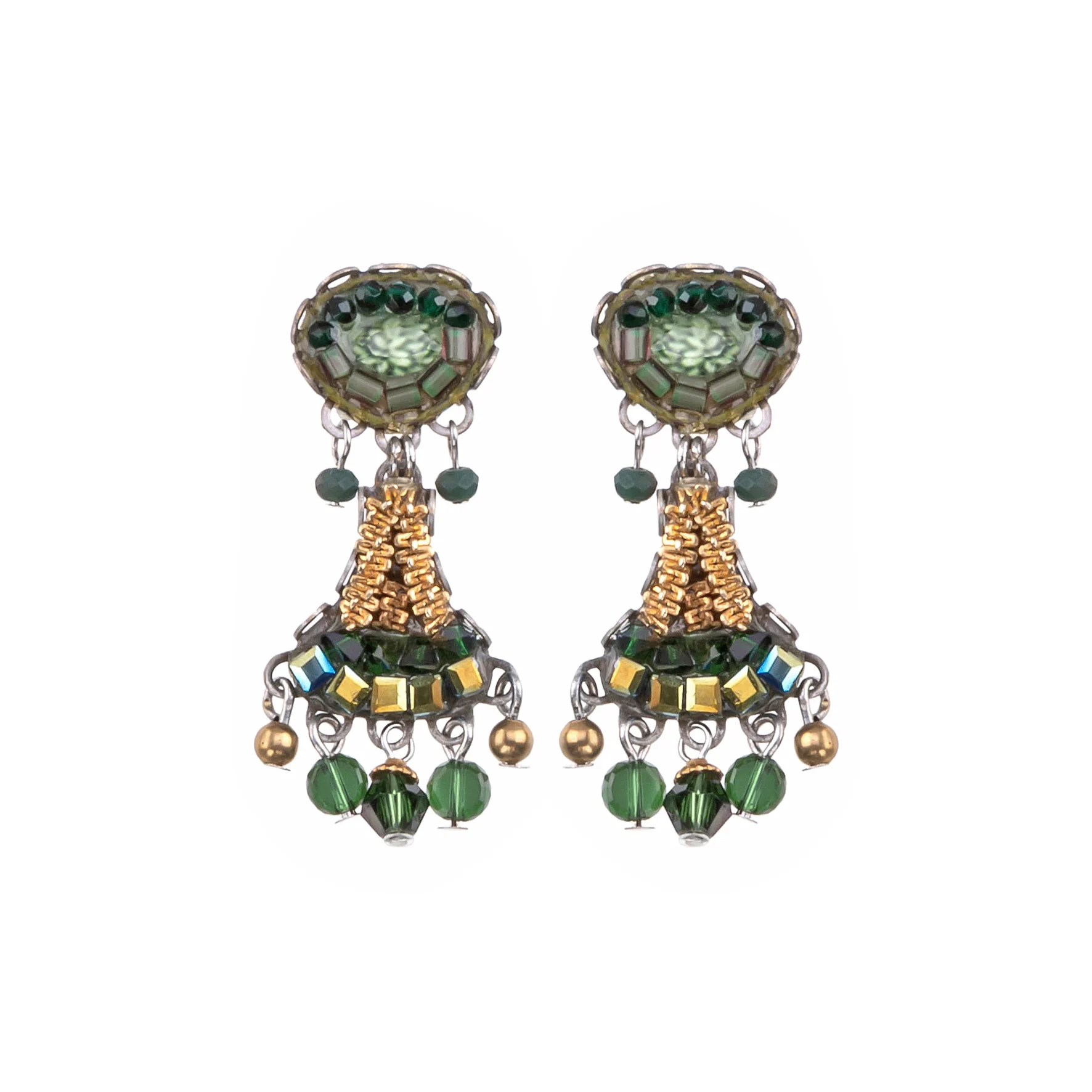 Green Painty Earrings Viridian Mood Set, Winona