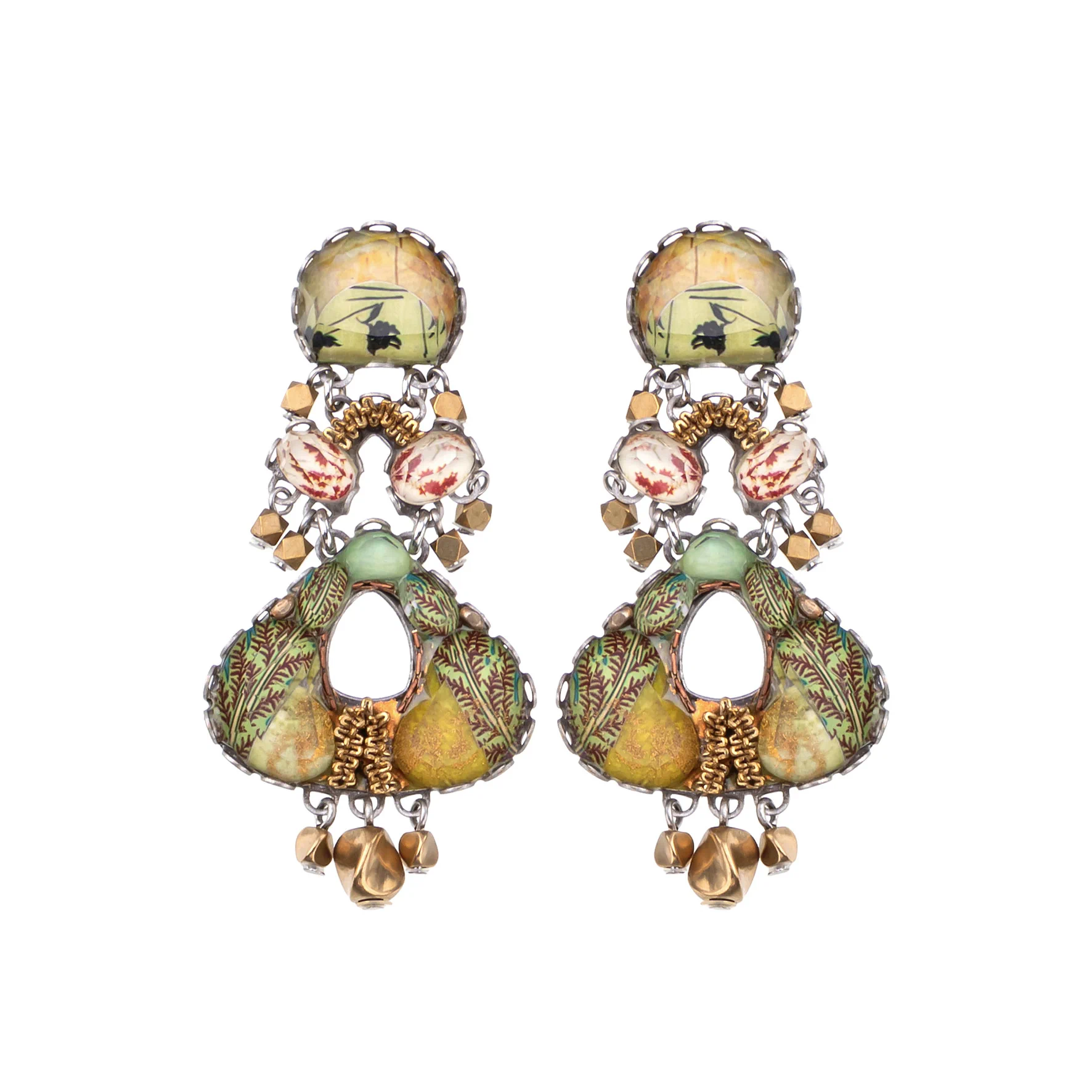 Green Radiant Earrings Dusk Set, Gulzar