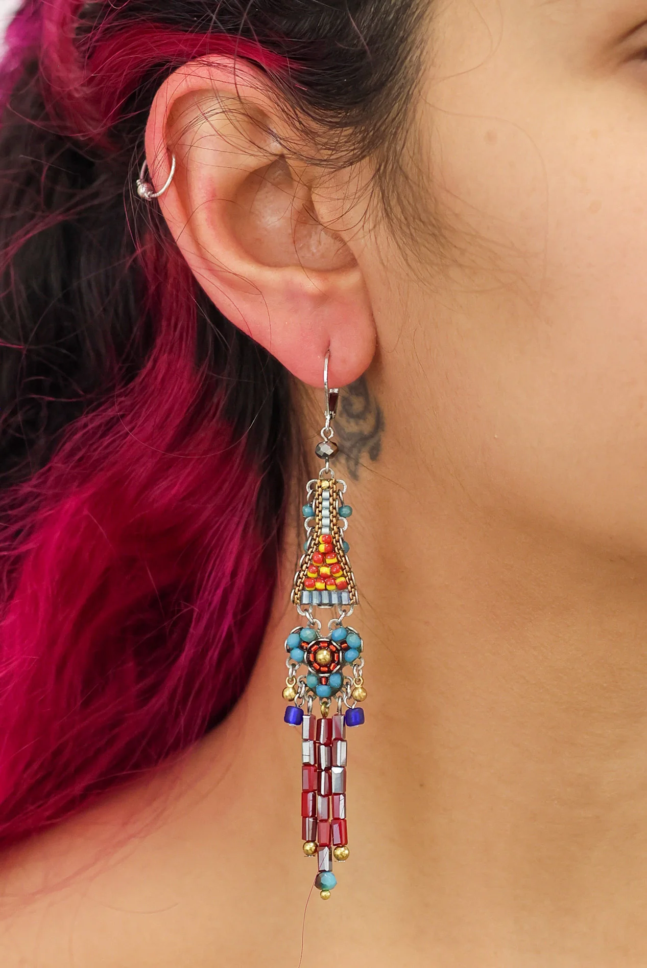 Heatwave Set, Boho Drop Beaded Earrings, Sunshine - Image 2