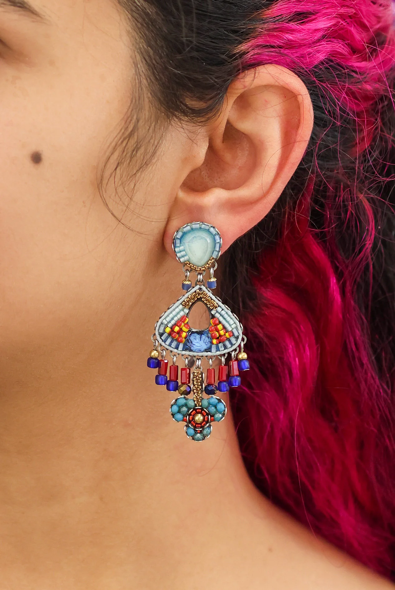 Heatwave Set, Handmade Beaded Earrings, Sunset - Image 2
