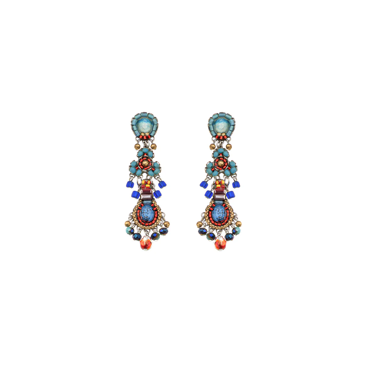 Heatwave Set, Long Beaded Earrings, Sea Glow