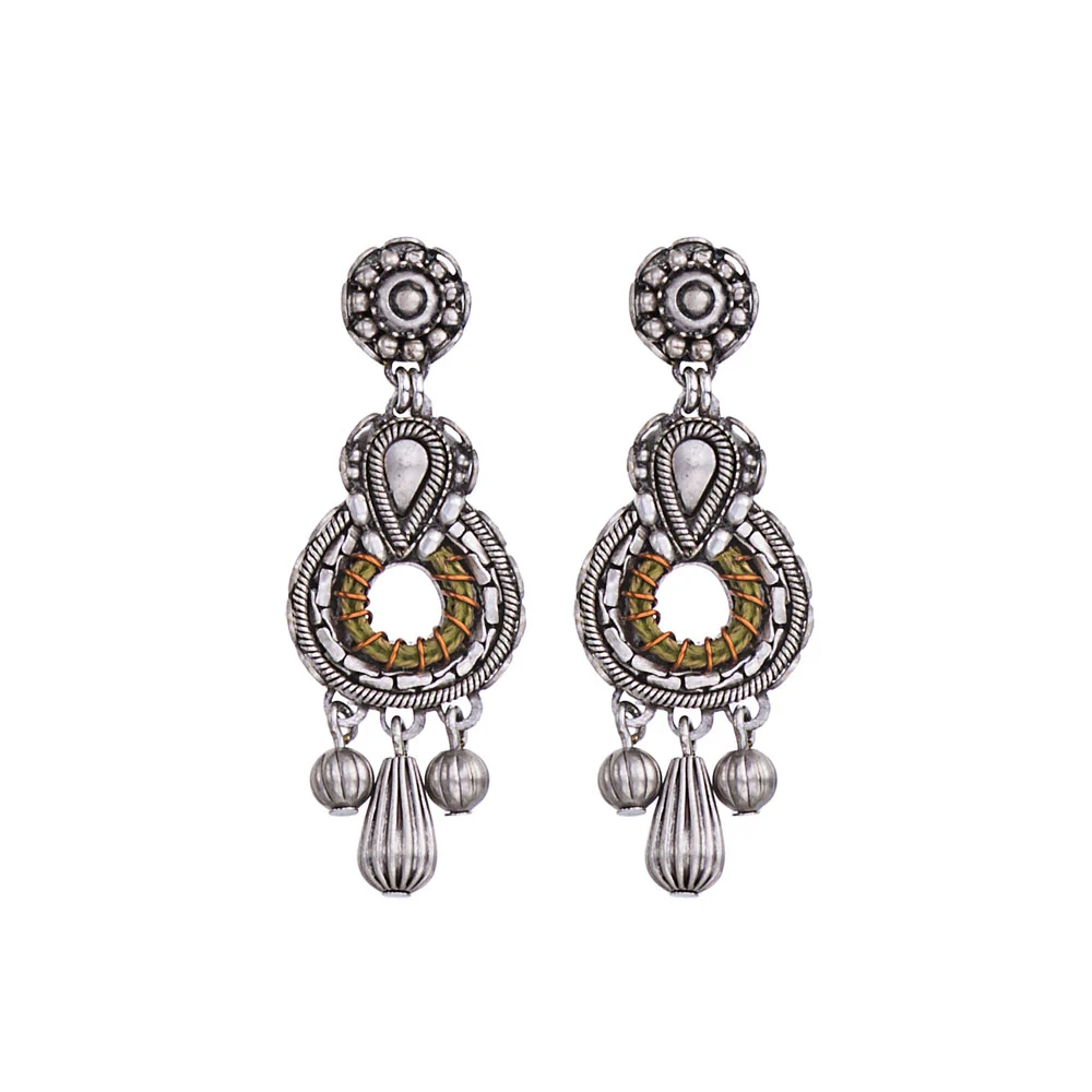Indigo, Bronze Earrings