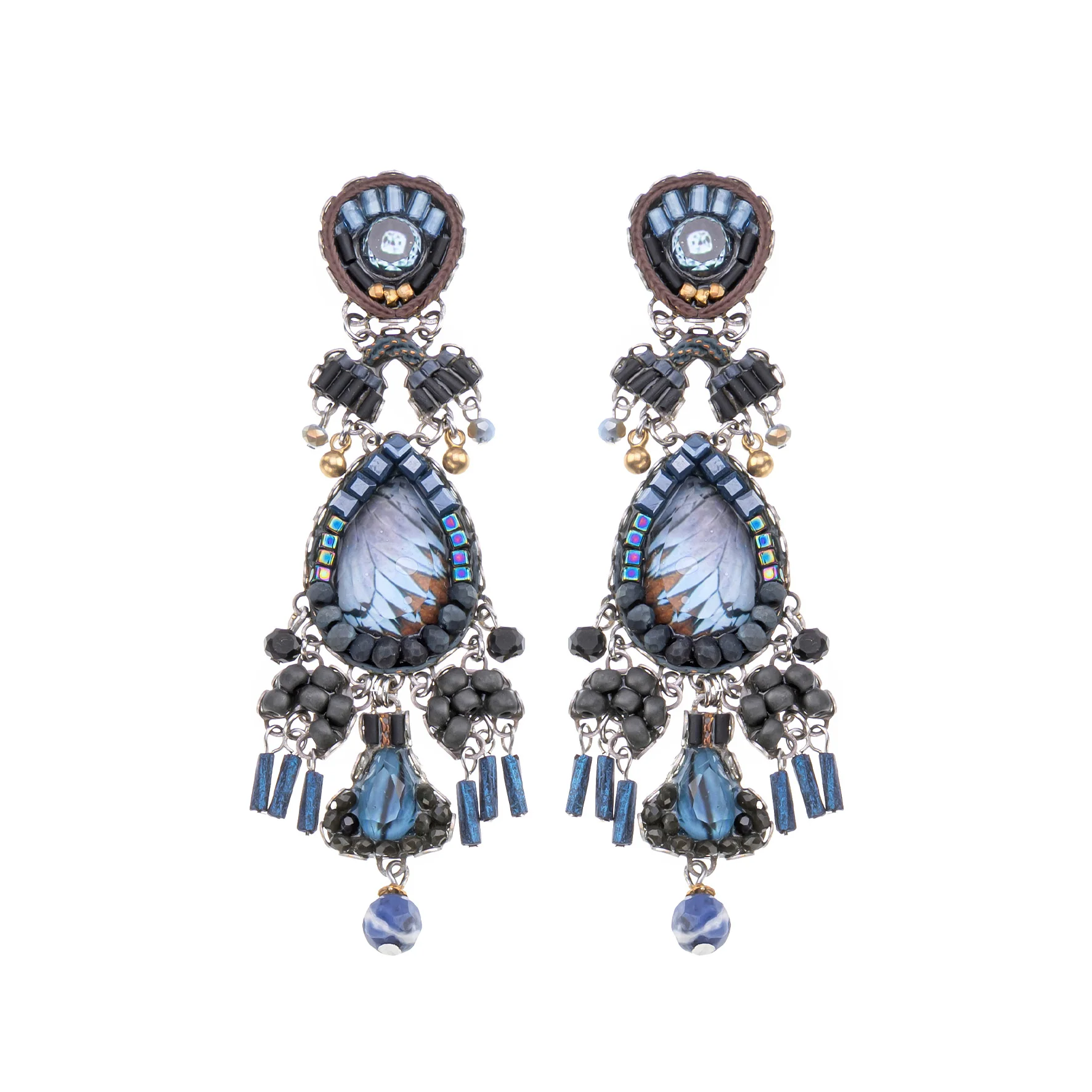 Indigo Summits Set, Mara Earrings