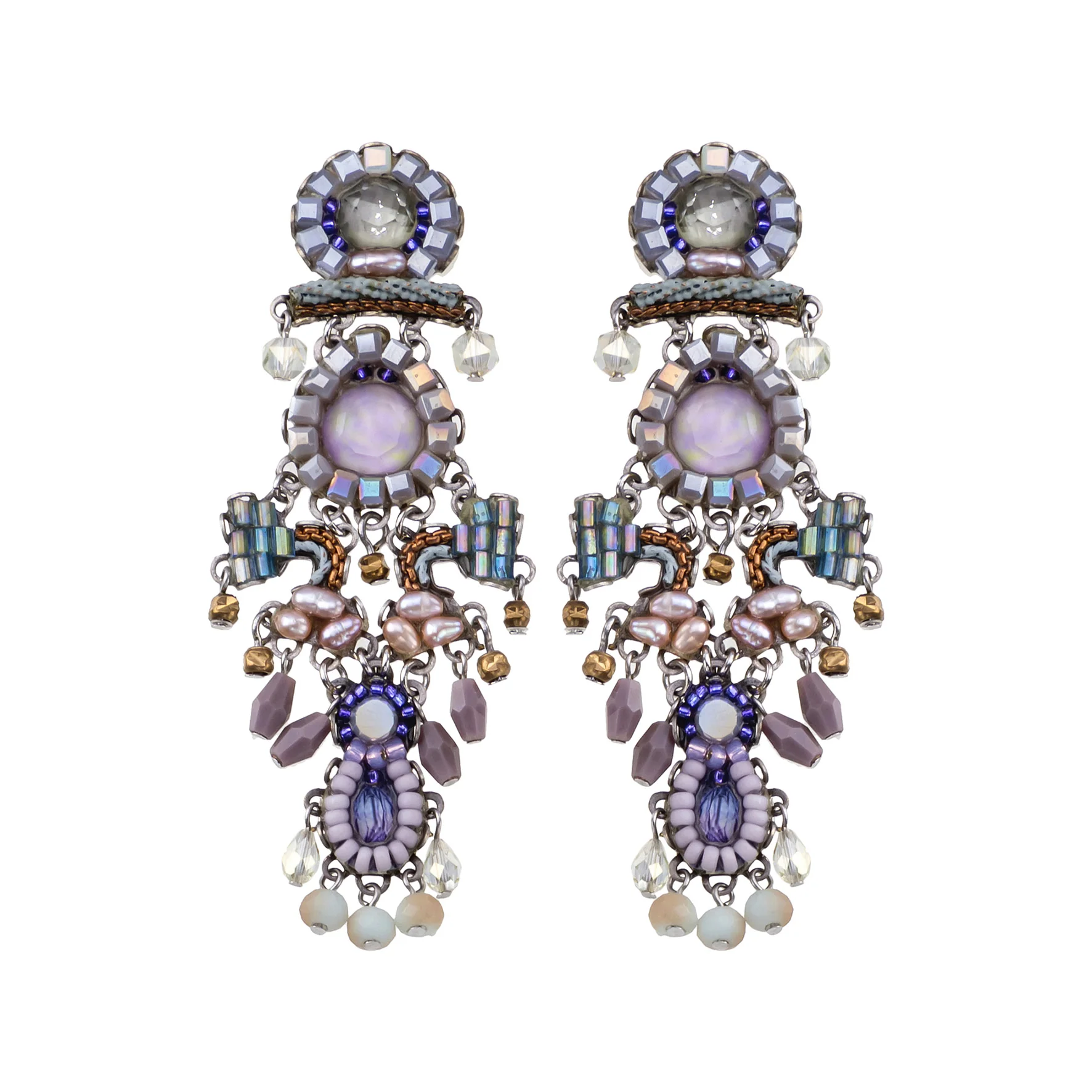 Long Earrings Hyacinth Set, Fog
