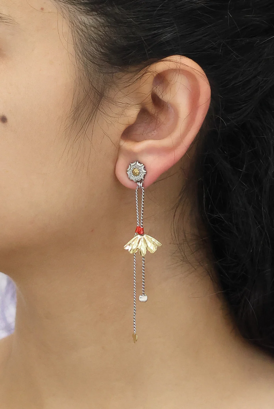 Metal Bloom Set, Oretta Earrings - Image 2