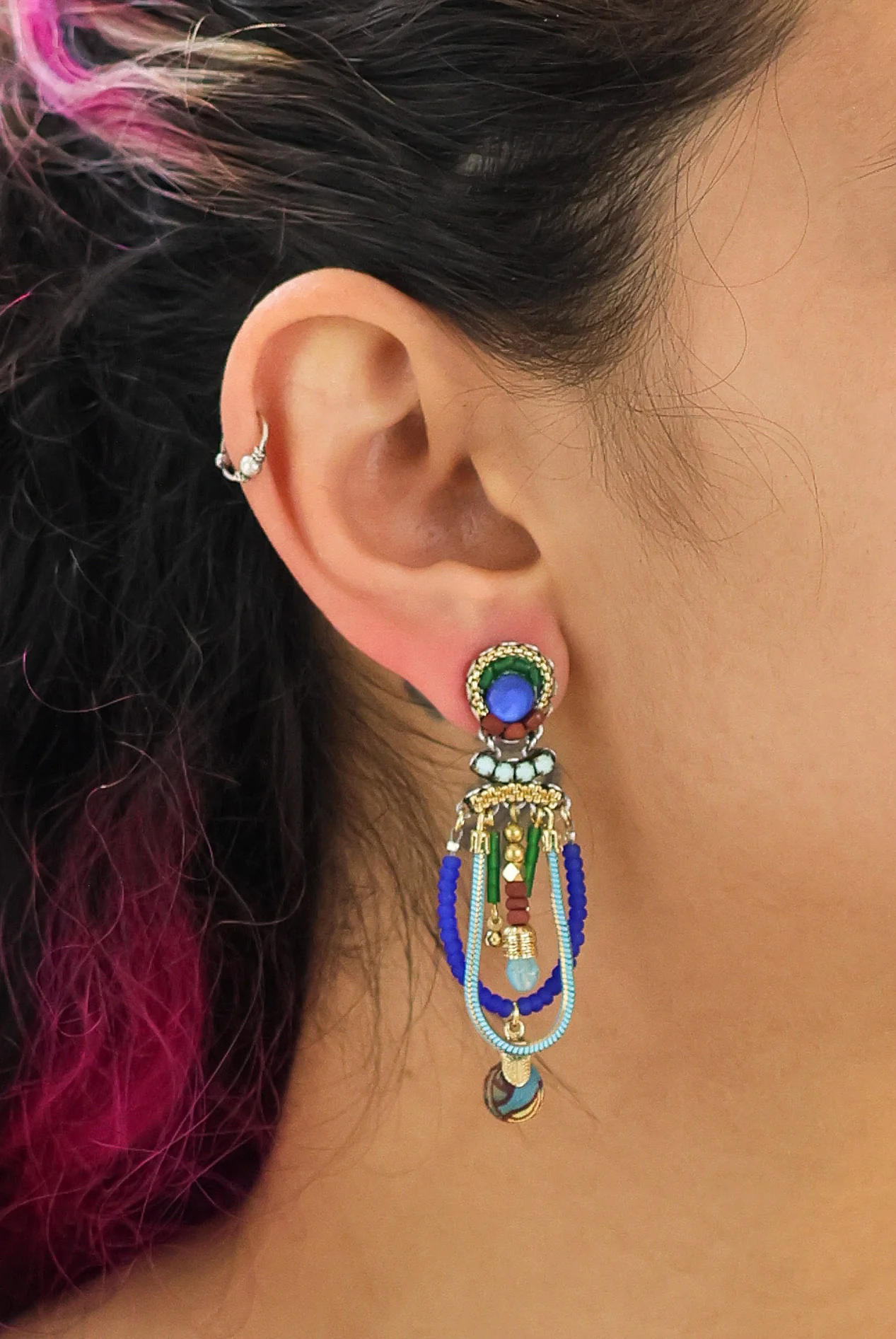 Mid Season Set, Boho Beaded Omari Earrings - Image 2