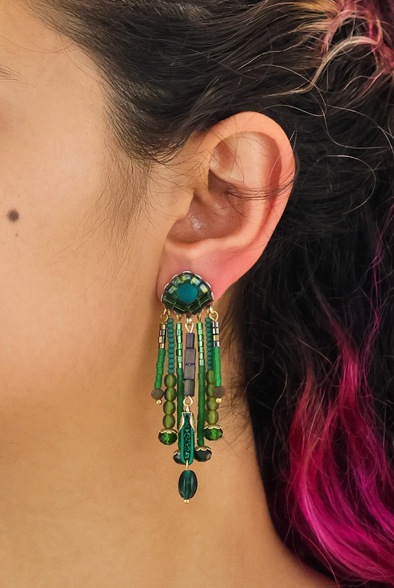 Mid Season Set, Long Beaded Bela Earrings - Image 2