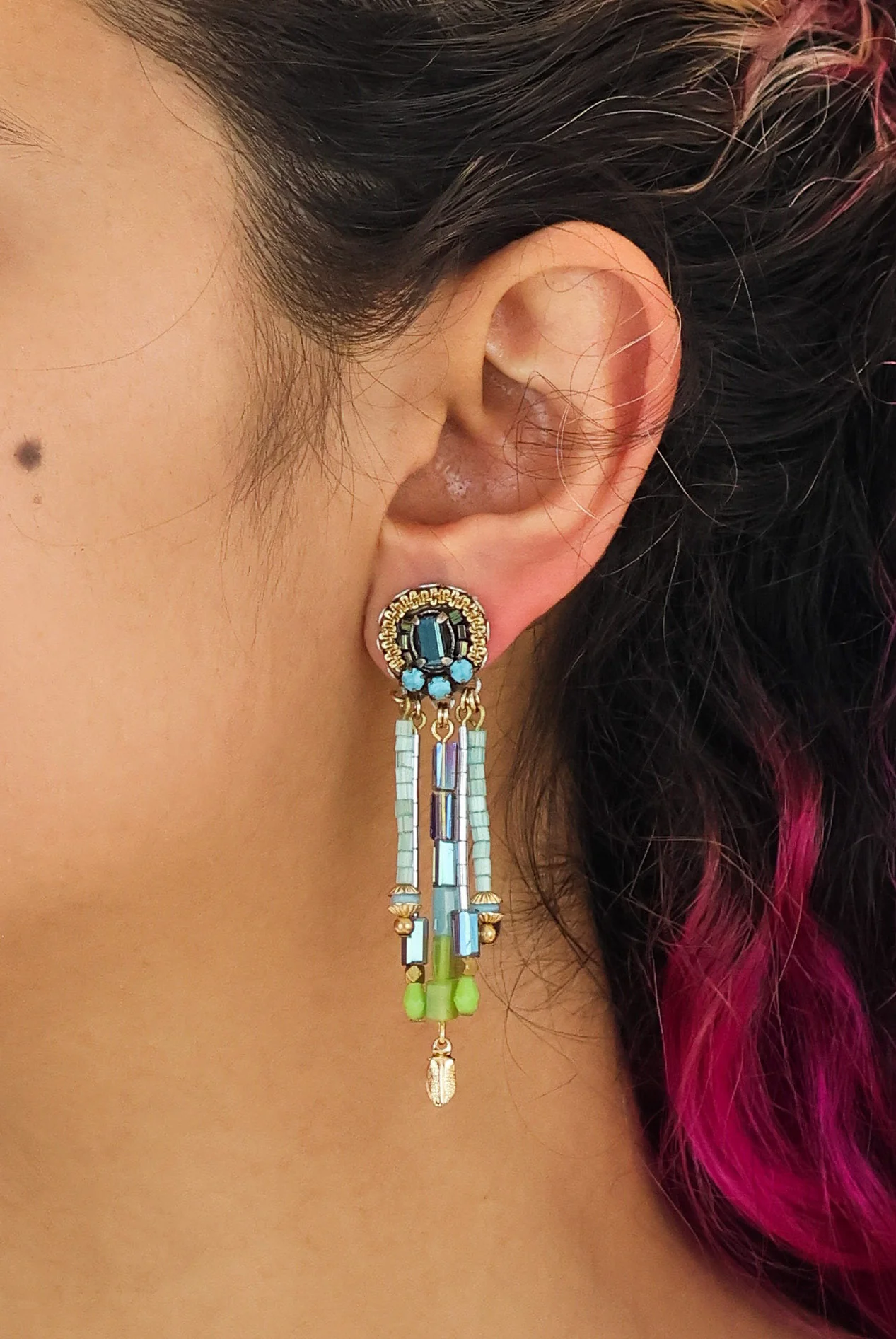 Mid Season Set, Long Beaded Torin Earrings - Image 2