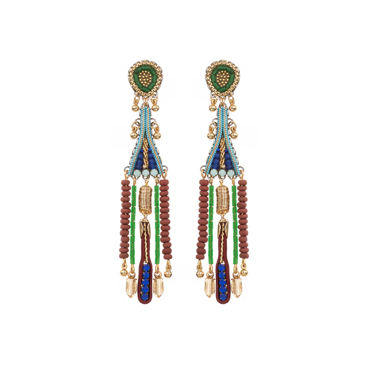 Mid Season Set, Long Boho Beaded Onida Earrings