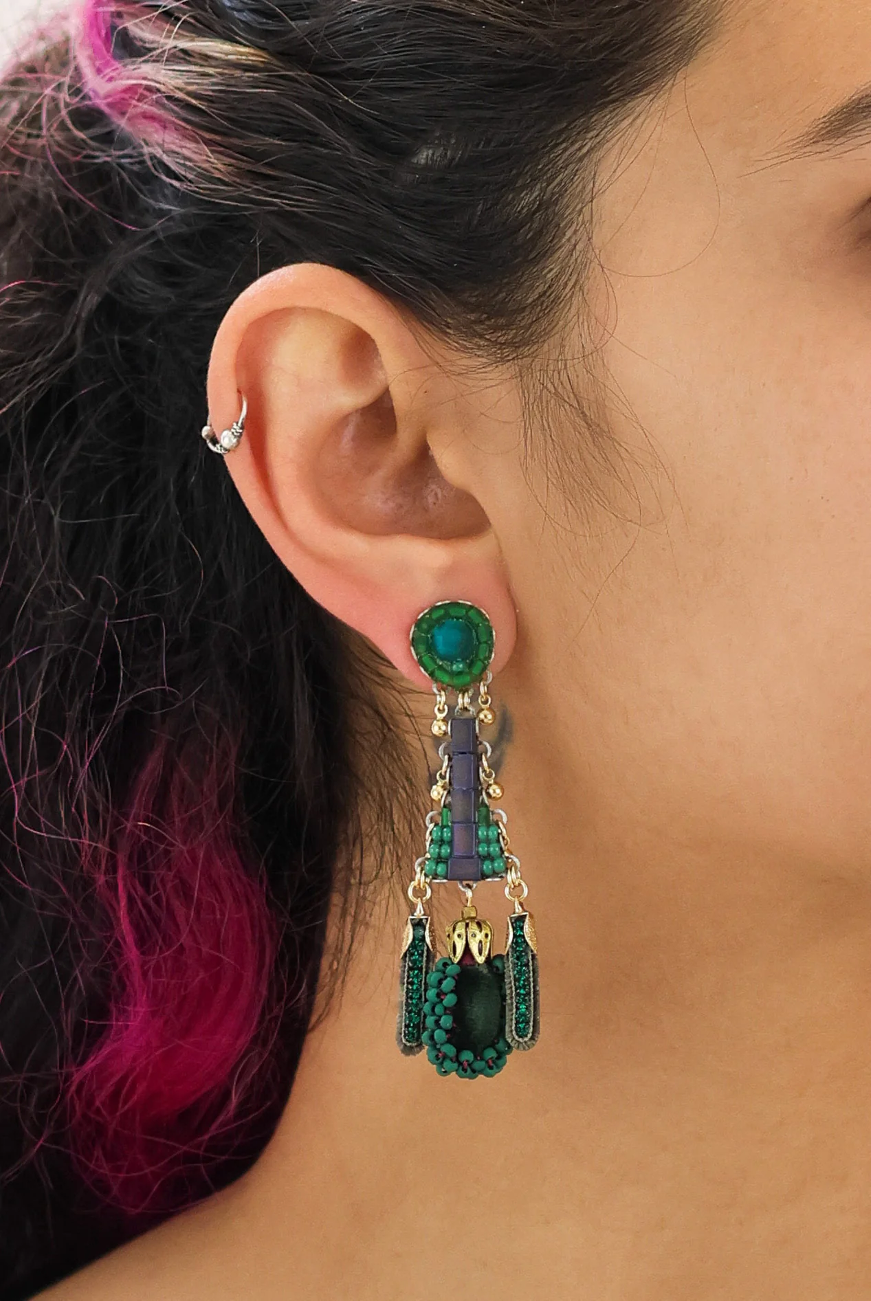 Mid Season Set, Long Festive Talah Earrings - Image 2