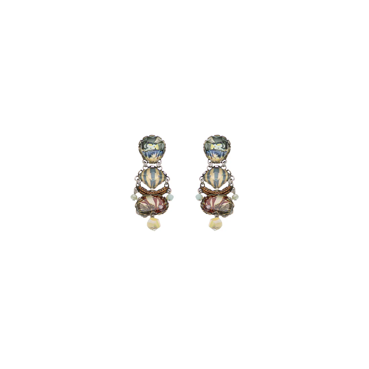 Neptune's Garden Set, Casual Glass Earrings, Kelp