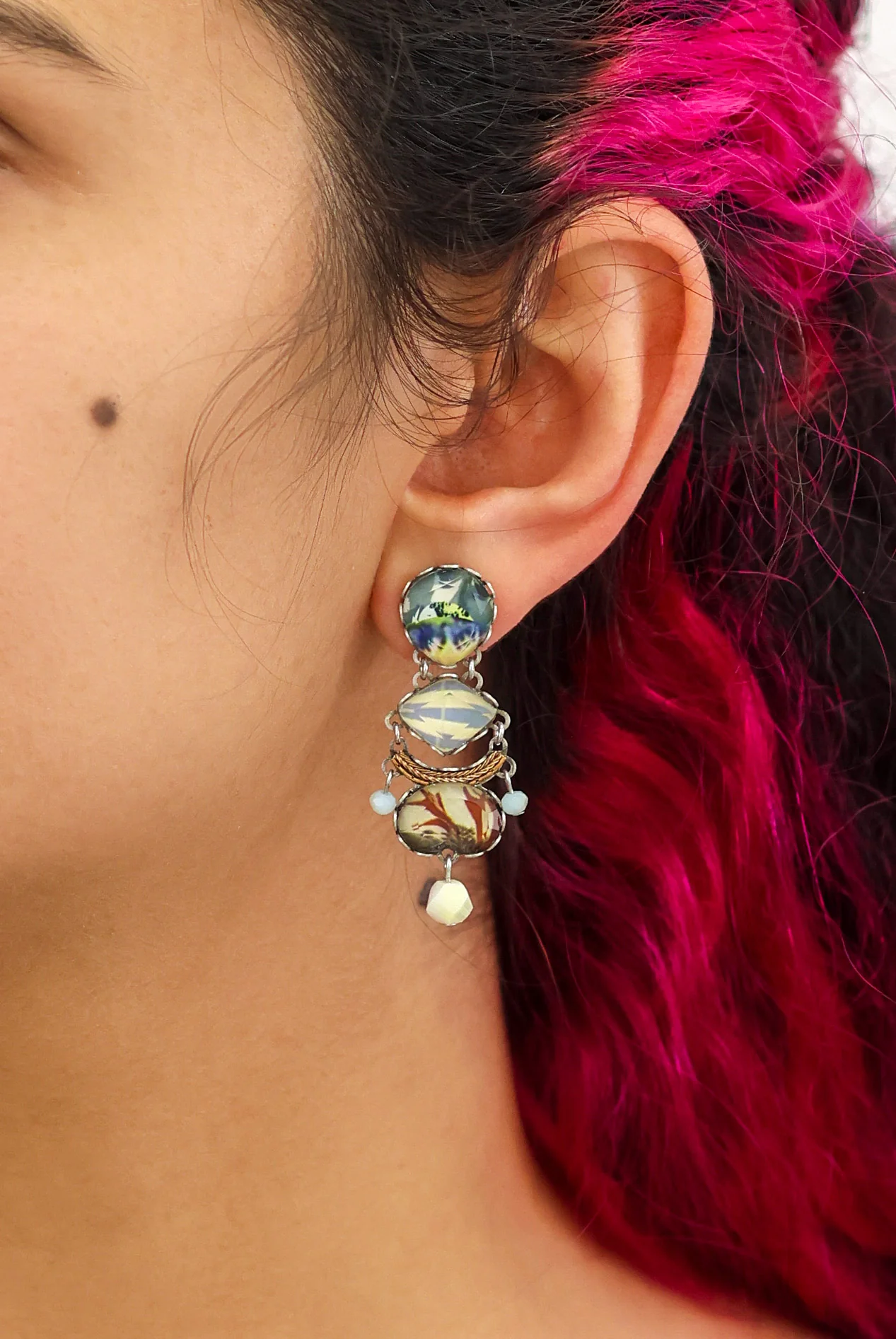 Neptune's Garden Set, Casual Glass Earrings, Kelp - Image 2